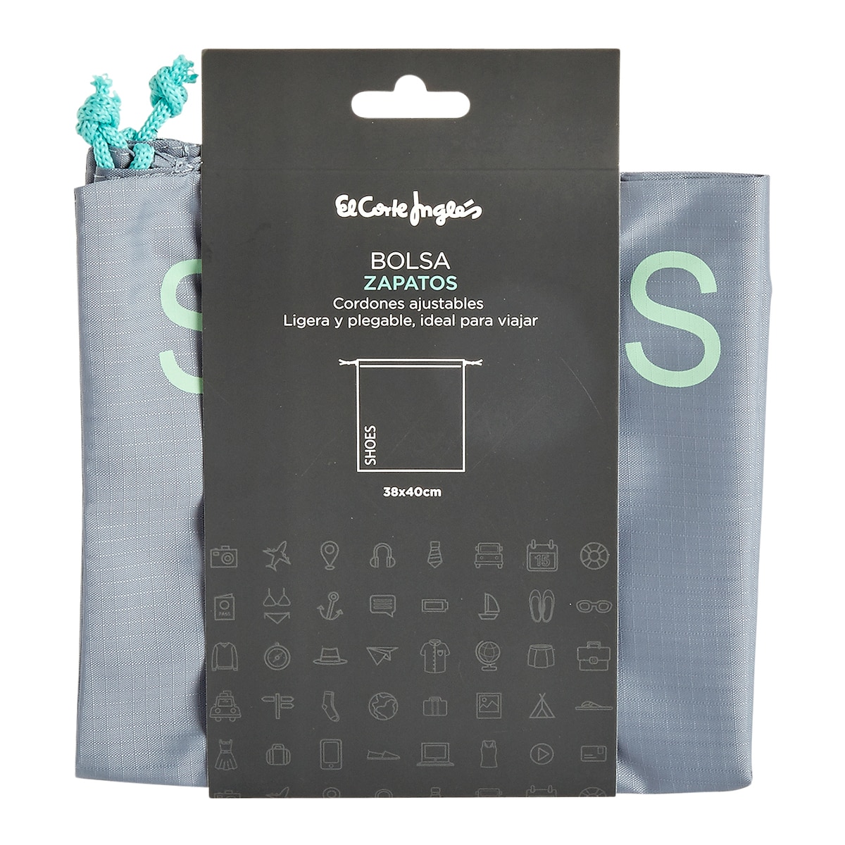 Saco de viagem para sapatos El Corte Inglés Cinzento-3