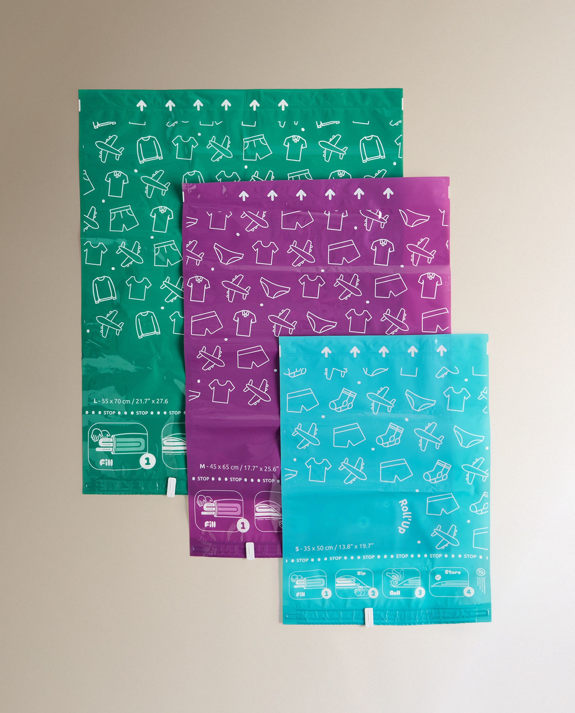 Conjunto de 2 Sacos de Viagem Poupança de Espaço Transparente-6
