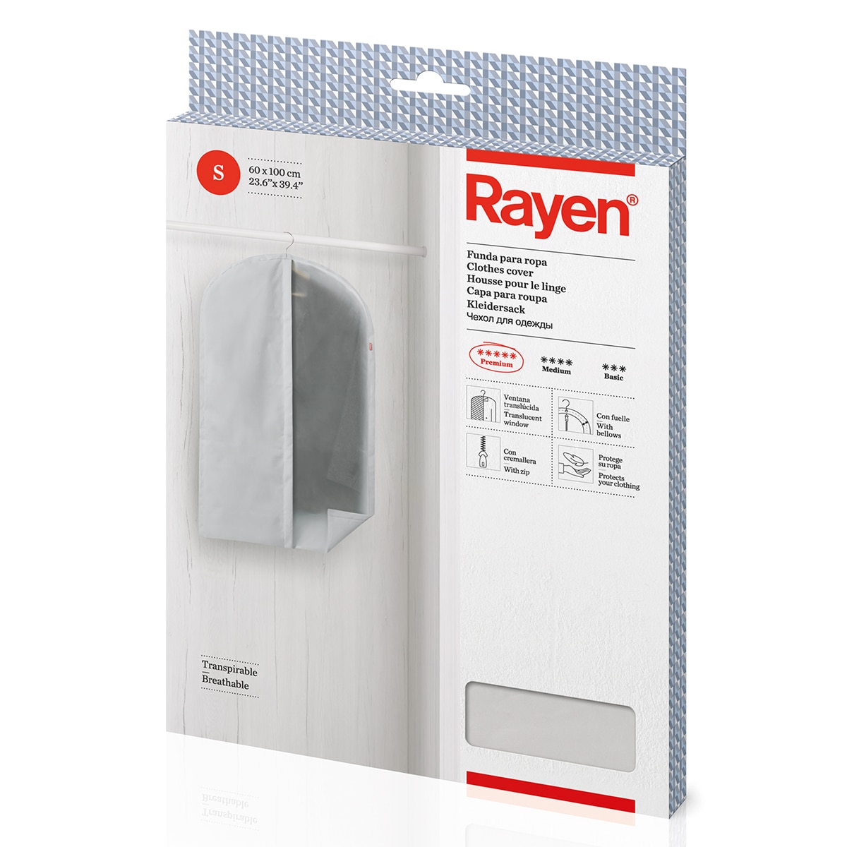 Capa para roupa Premium Rayen Cinzento-9