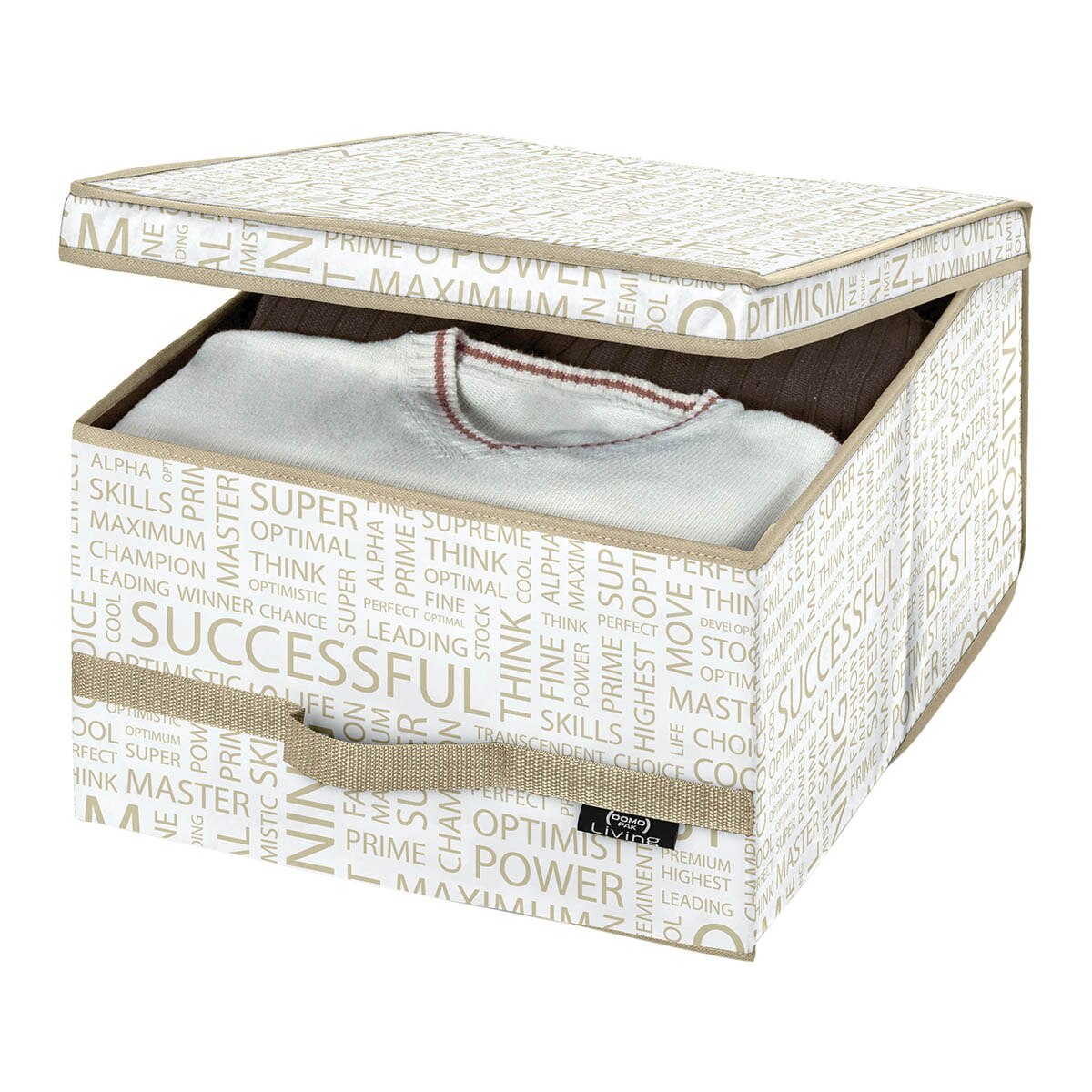 Caja organizadora Domopak Living Urban Gold Blanco-1