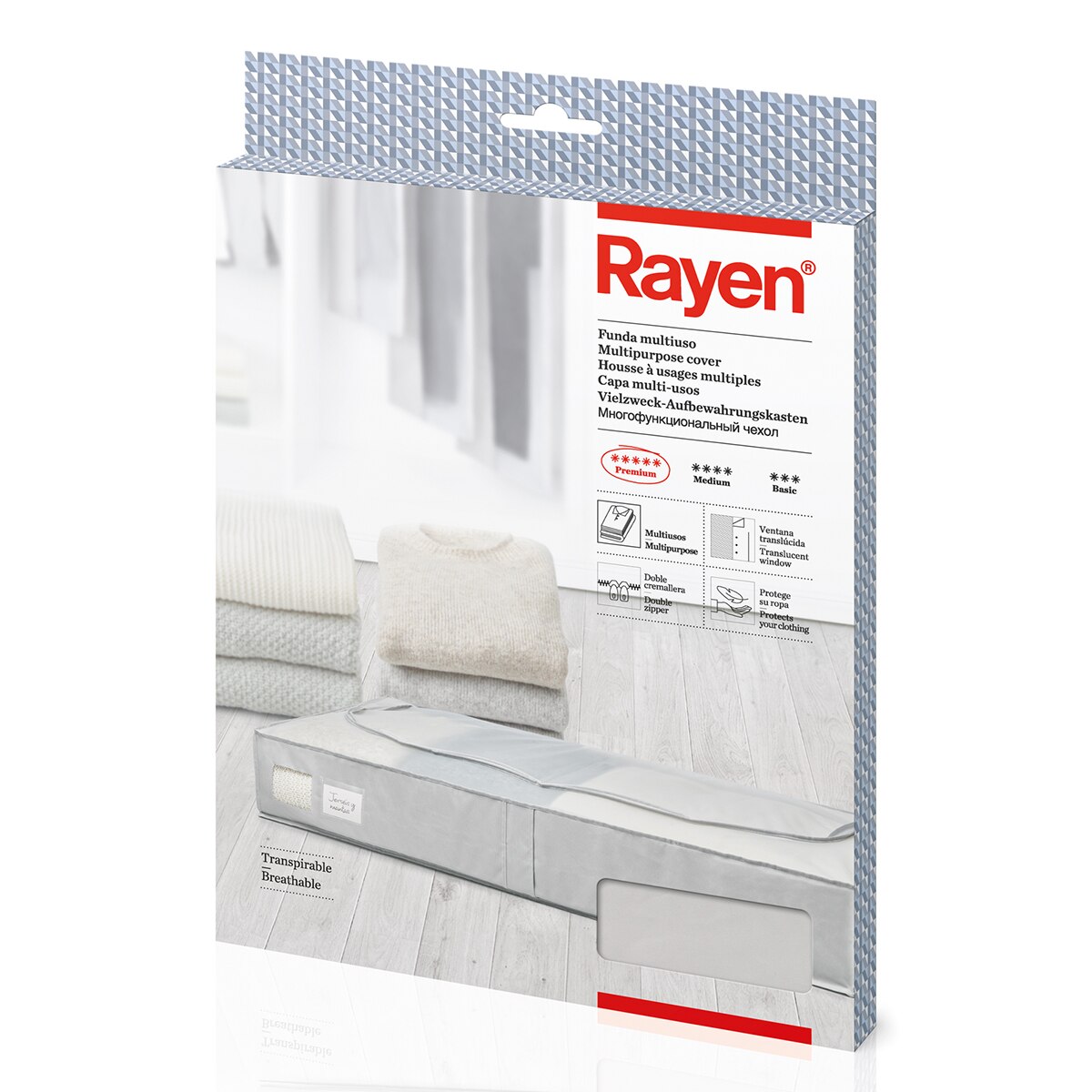 Capa para roupa multiusos Premium Rayen Cinzento-5