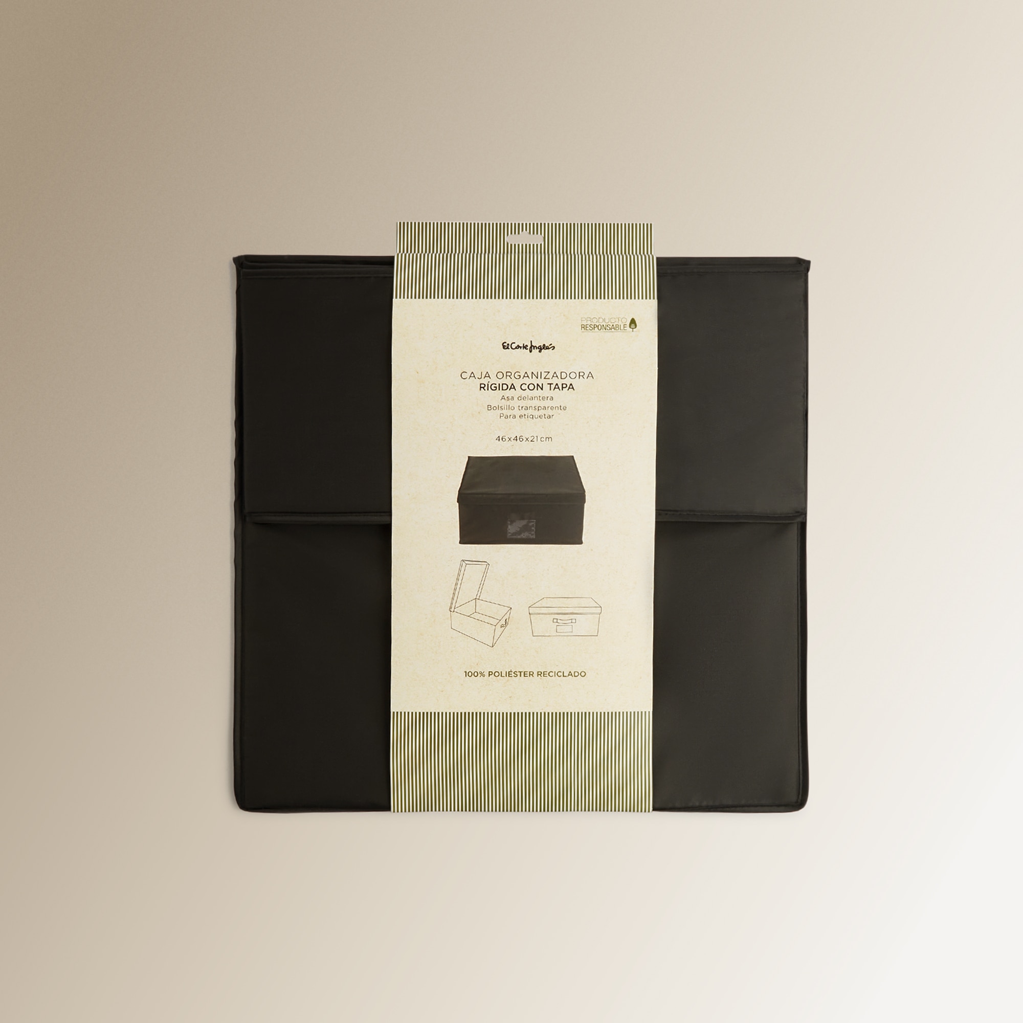 Caja Organizadora poliéster reciclado El Corte Inglés Negro-6