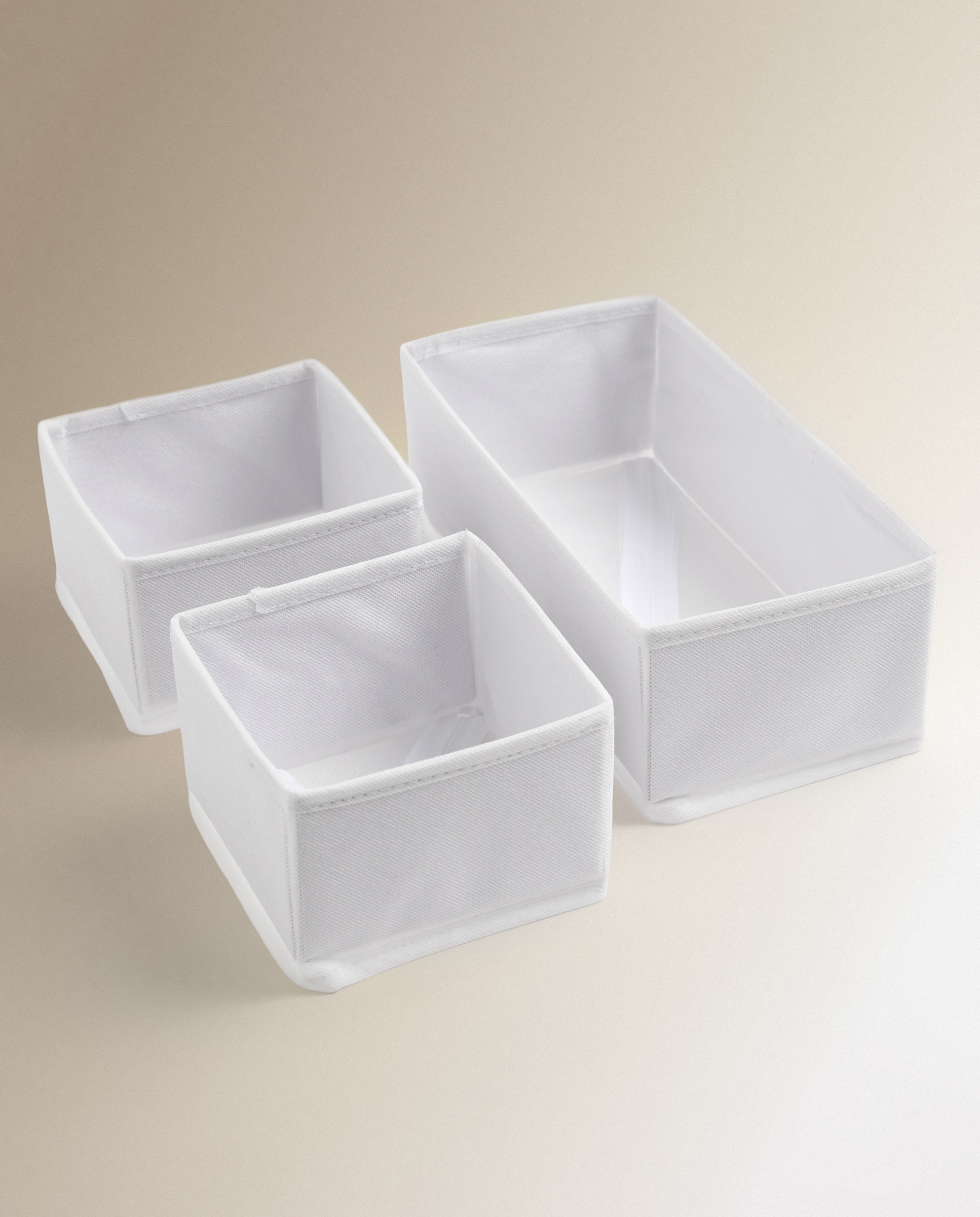 Conjunto de 3 Caixas Organizadoras Branco-2