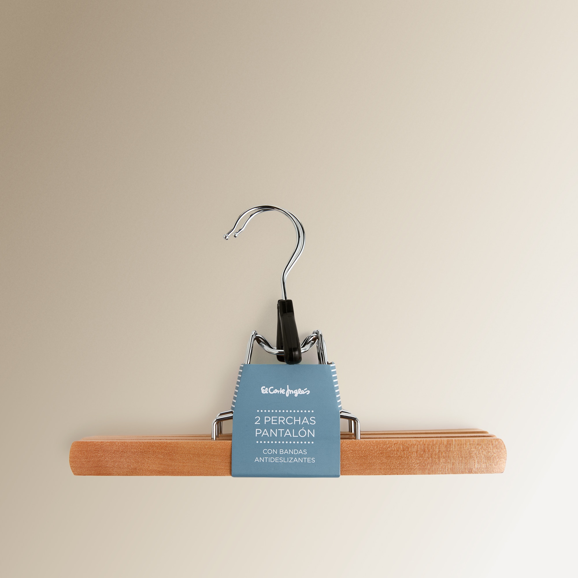 Conjunto de 2 Cabides Mola de Madeira para Calças Natural-3