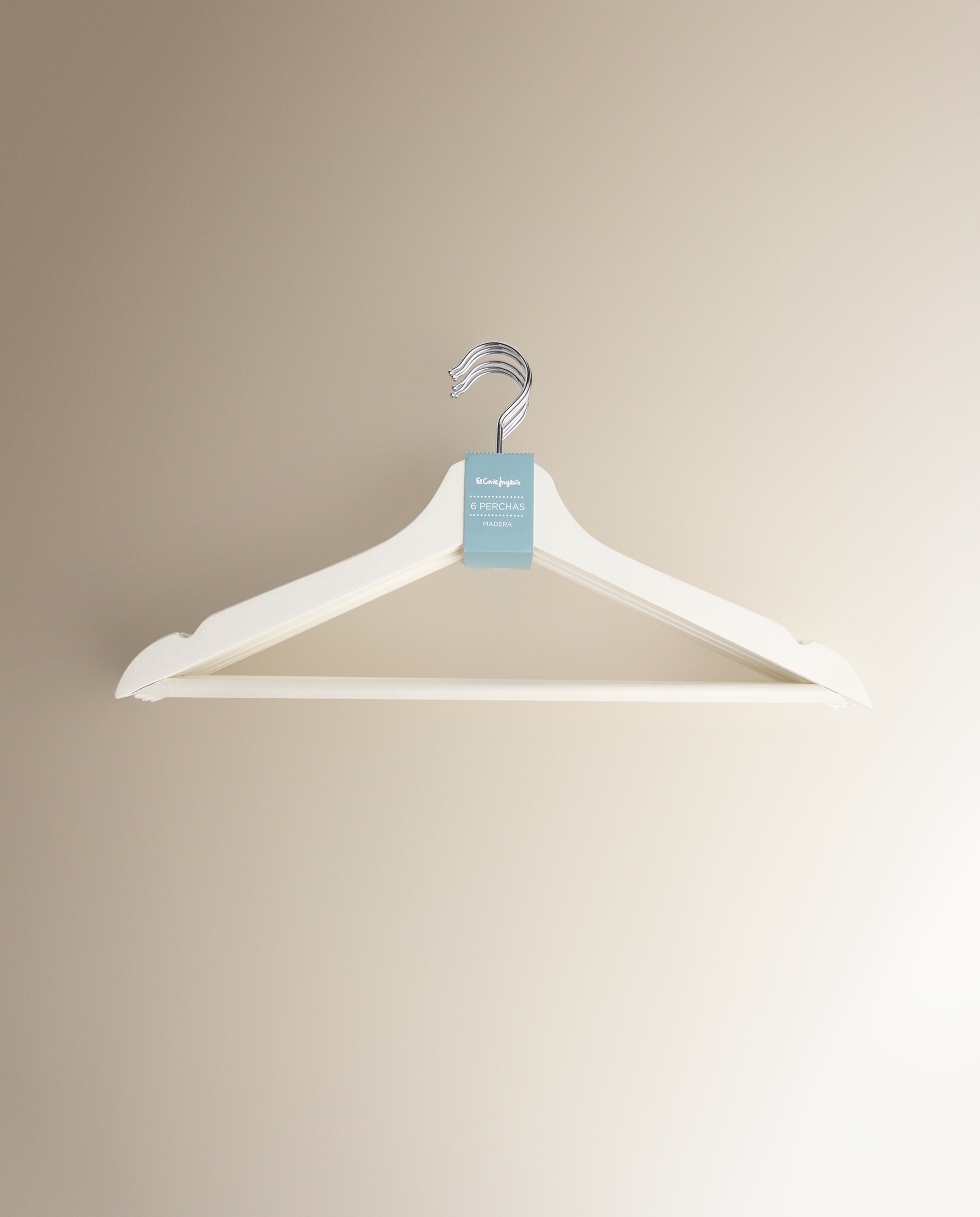 Set de 6 perchas de madera - Blanco Blanco-4