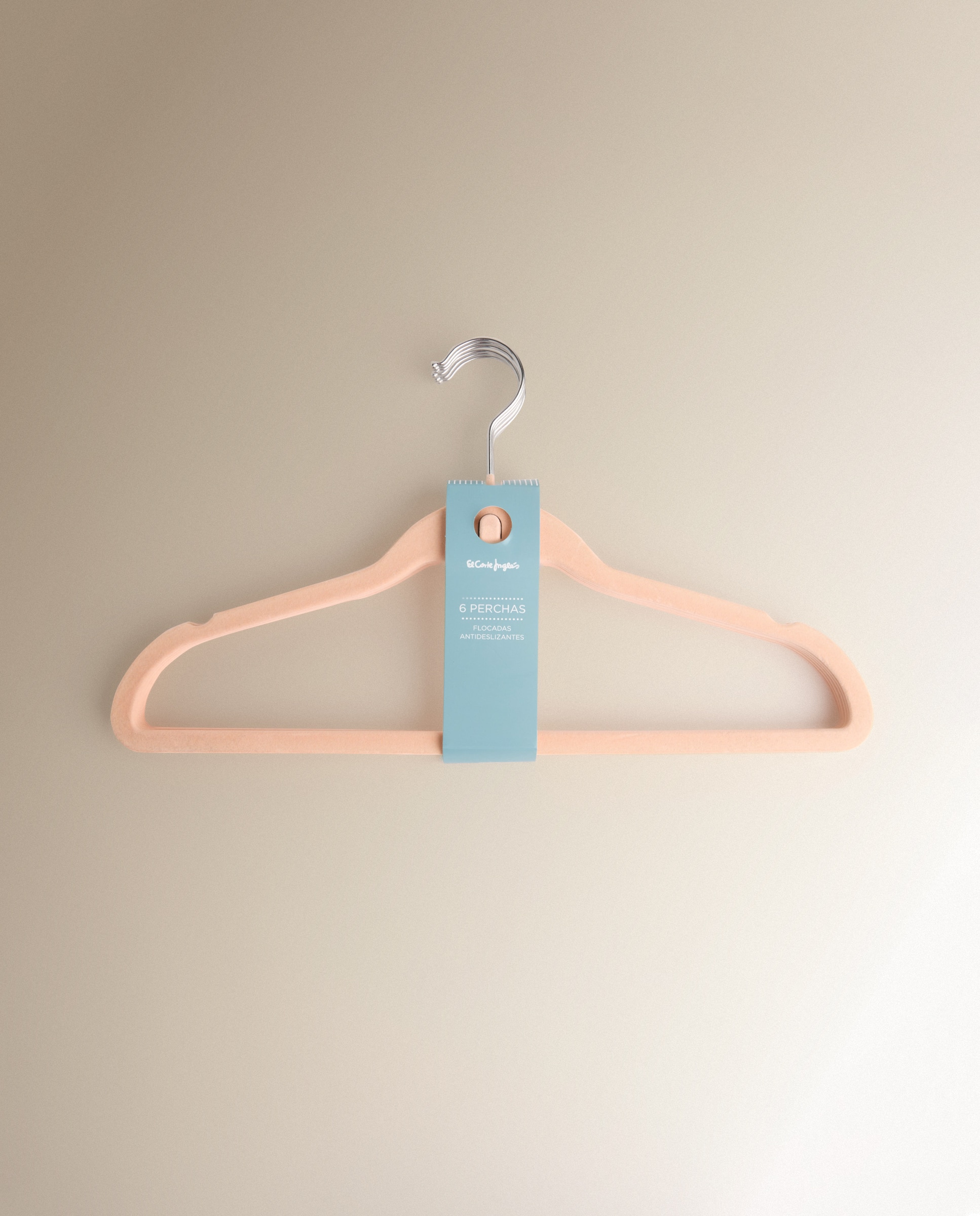 Conjunto de 6 Cabides Flocados Rosa-claro-4