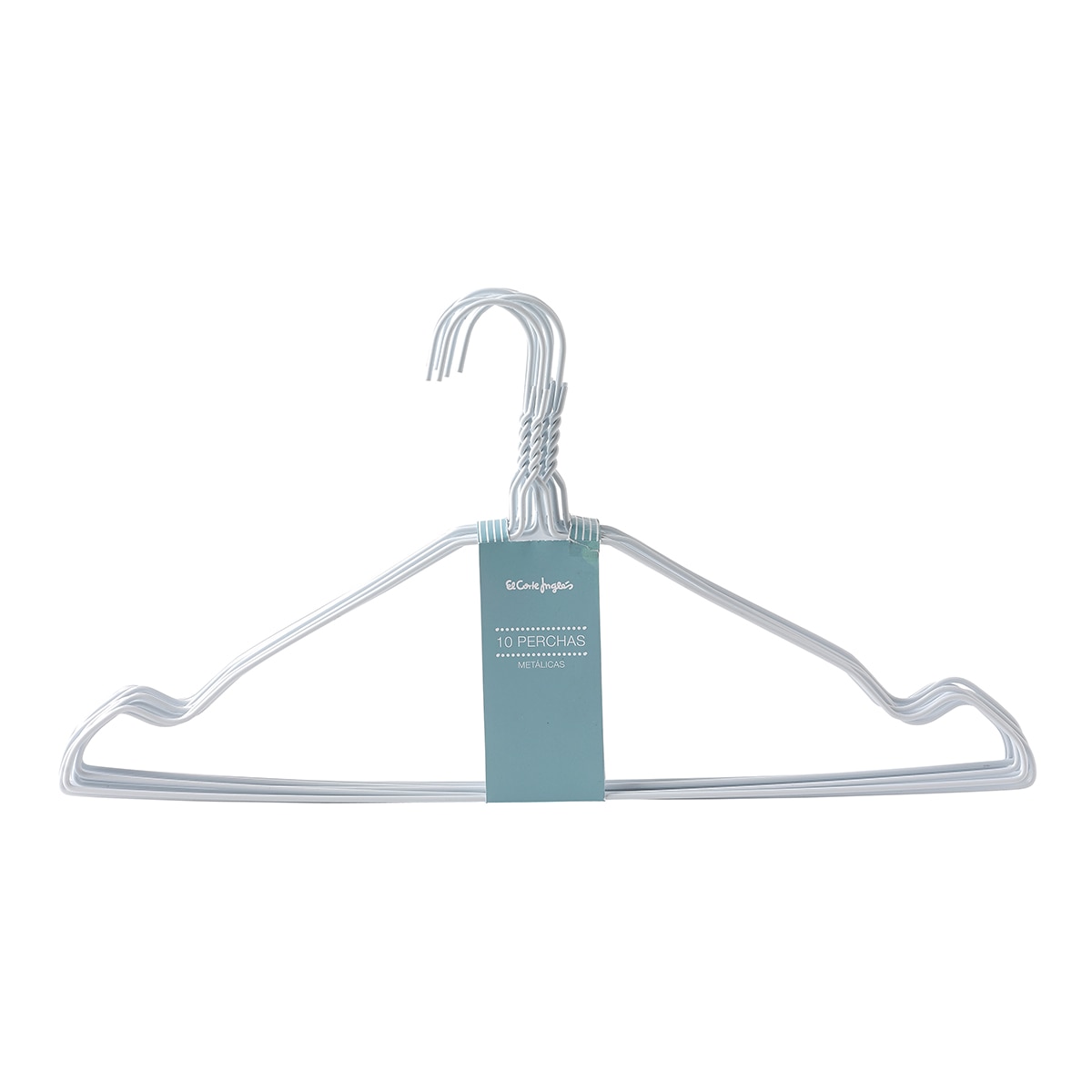 Conjunto de 10 cabides metálicos El Corte Inglés Branco-3