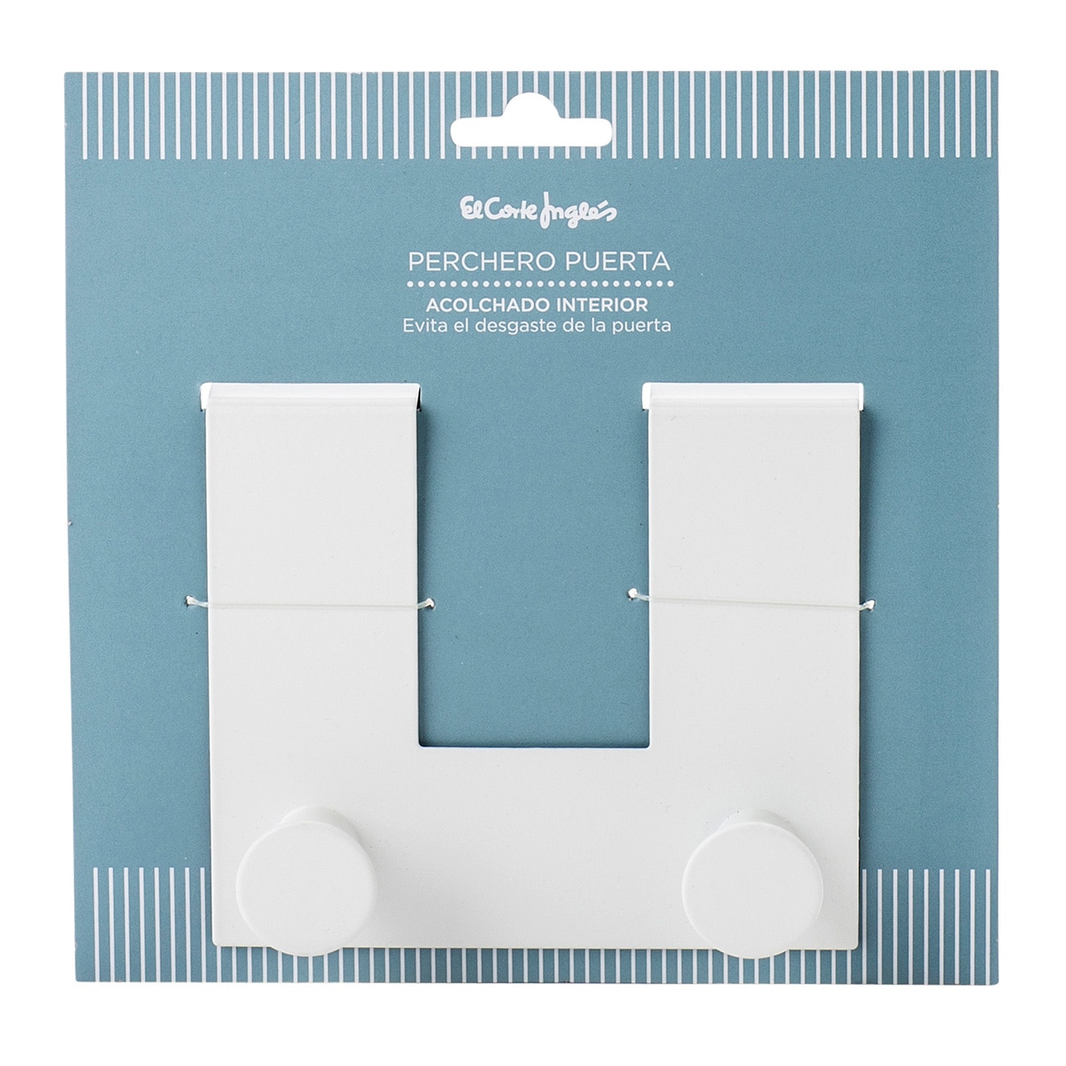 Colgador de puerta 2 ganchos Metal El Corte Inglés - Blanco Blanco-2
