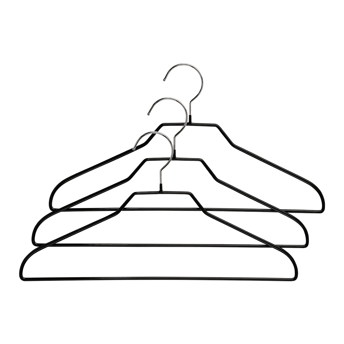 Conjunto de 3 cabides antideslizantes El Corte Inglés Preto-1