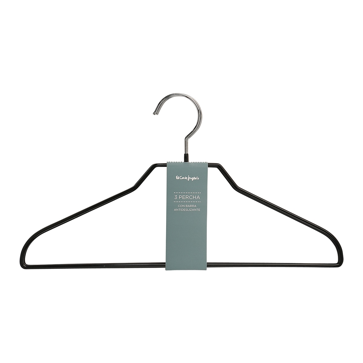 Conjunto de 3 cabides antideslizantes El Corte Inglés Preto-2