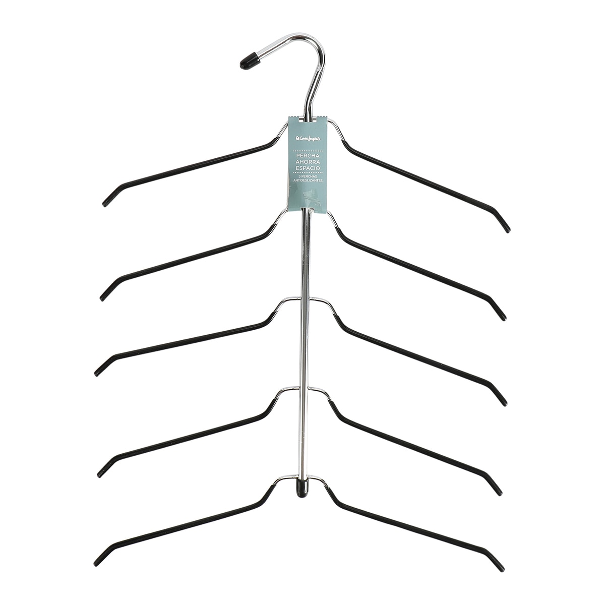 Cabide antideslizante para 5 camisas El Corte Inglés Preto-2