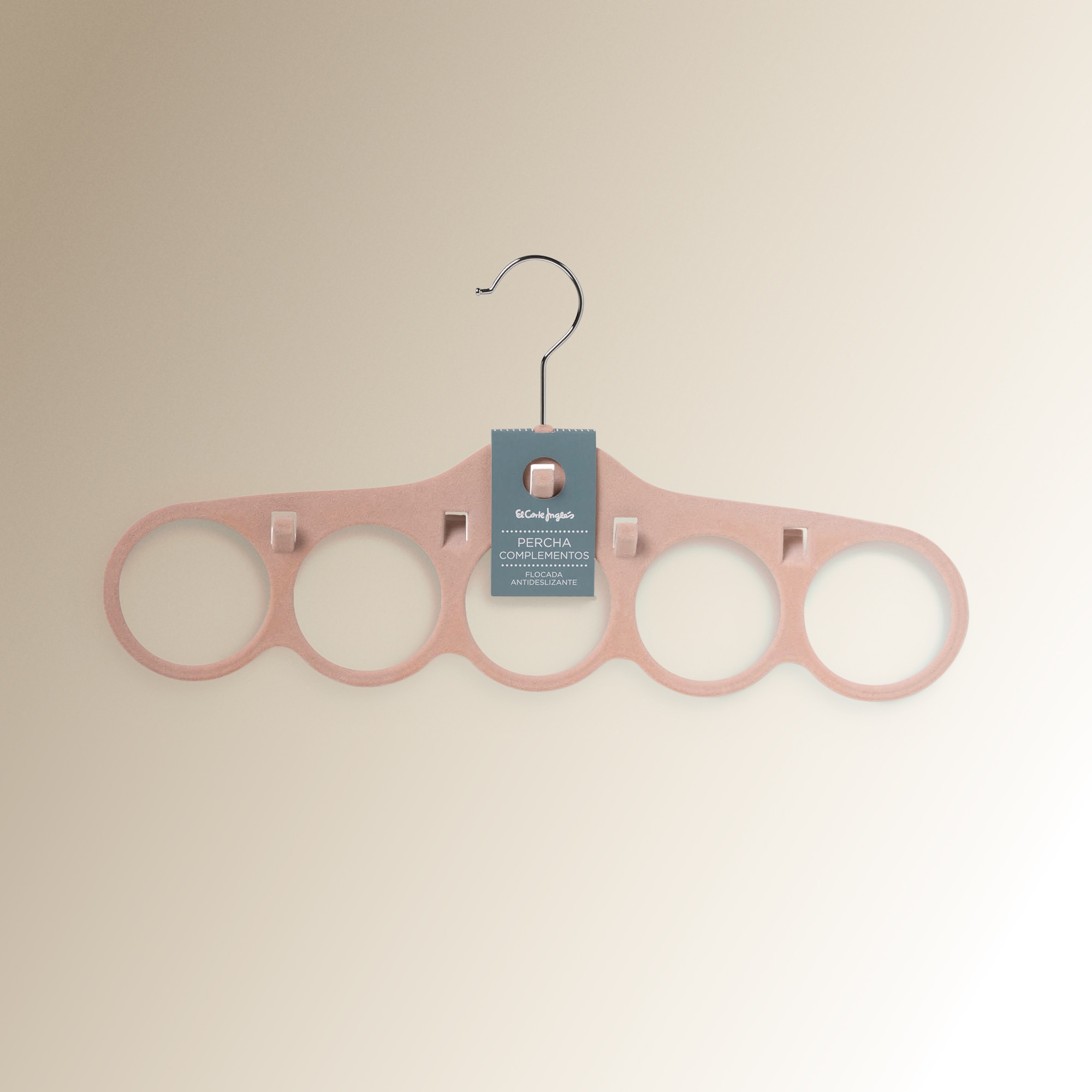 Cabide flocado para lenços e acessórios Rosa-pálido-2