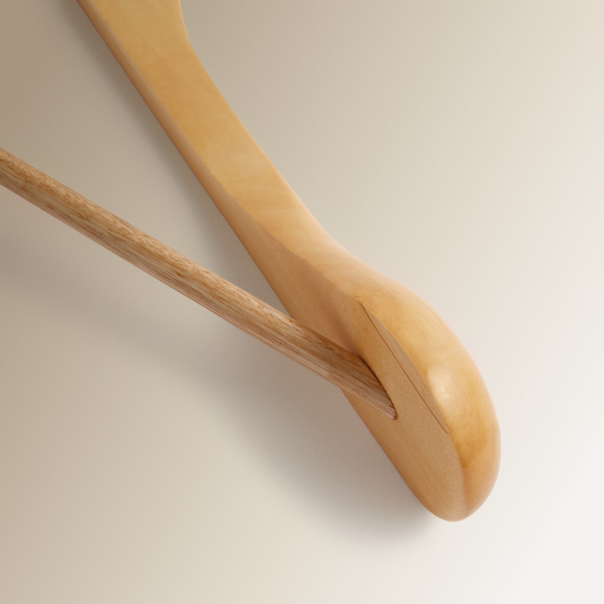 Percha con hombrera madera Basics El Corte Inglés Natural-2