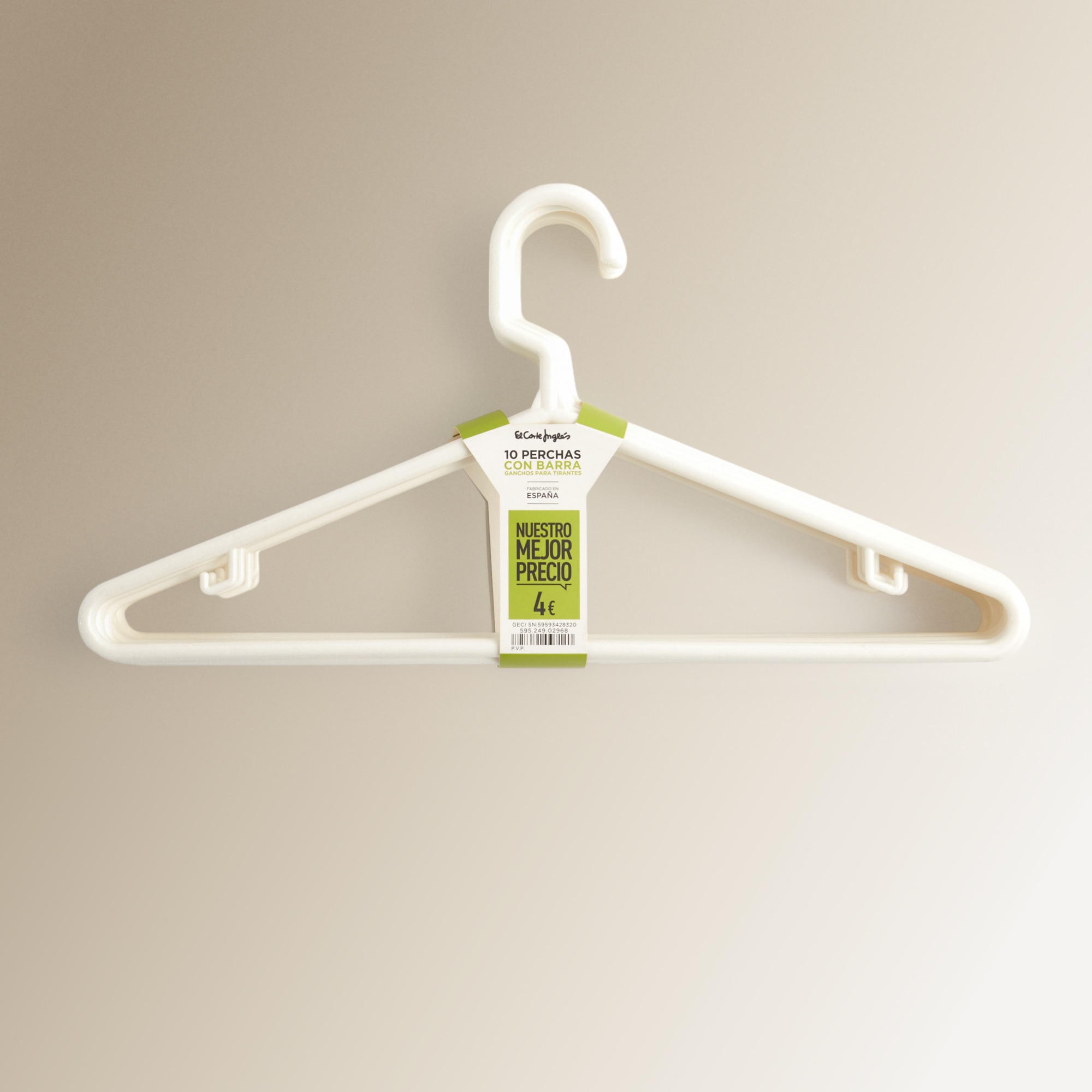 Conjunto 10 cabides de plástico Branco-3