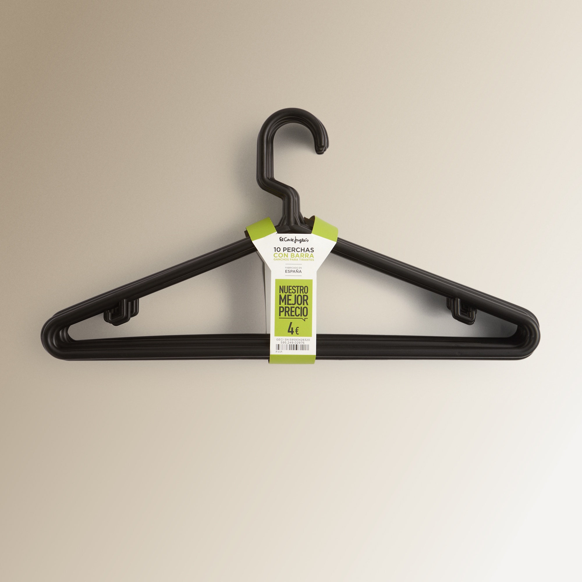 Conjunto 10 cabides de plástico Preto-3