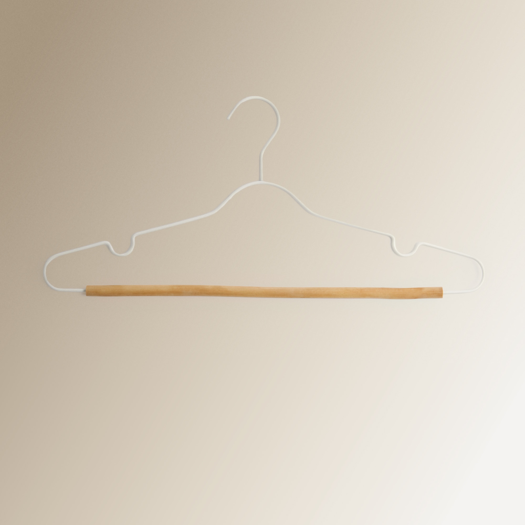 Conjunto de 3 cabides de madeira Branco-1