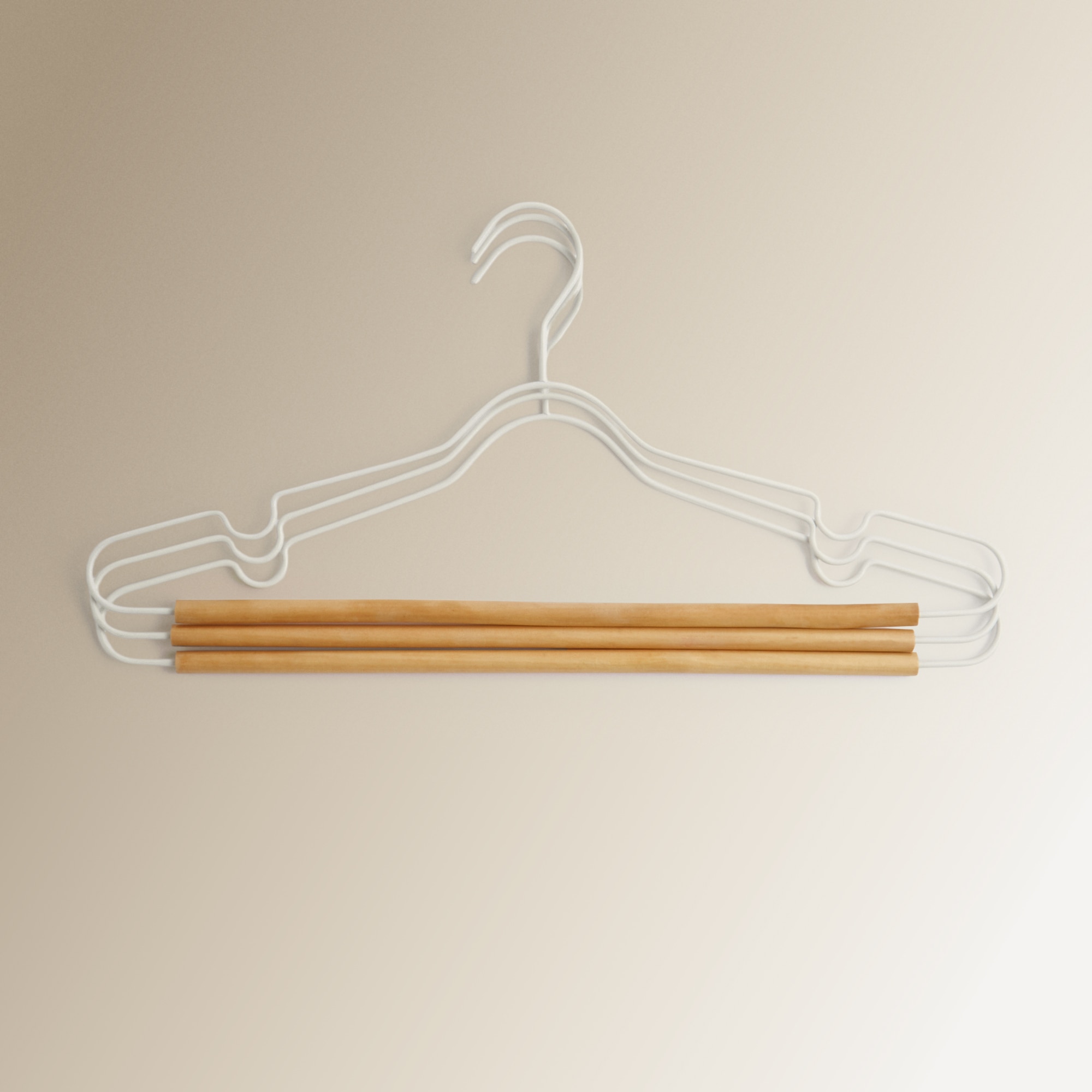 Conjunto de 3 cabides de madeira Branco-3