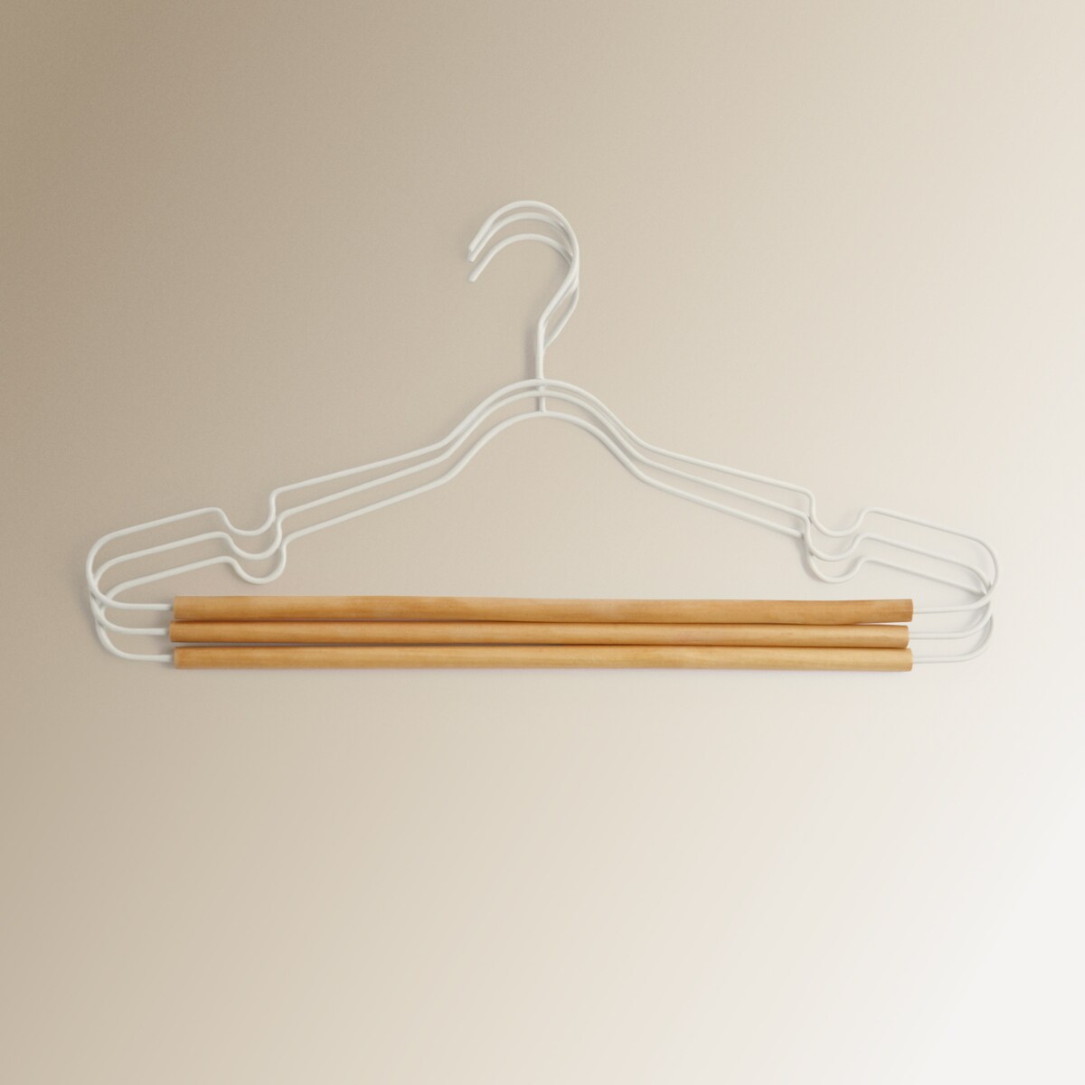 Conjunto de 3 cabides de madeira Branco-3