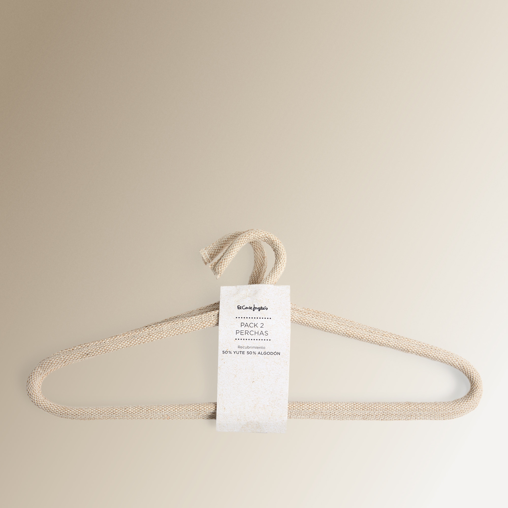 Conjunto de Dois Cabides de Algodão Natural-3