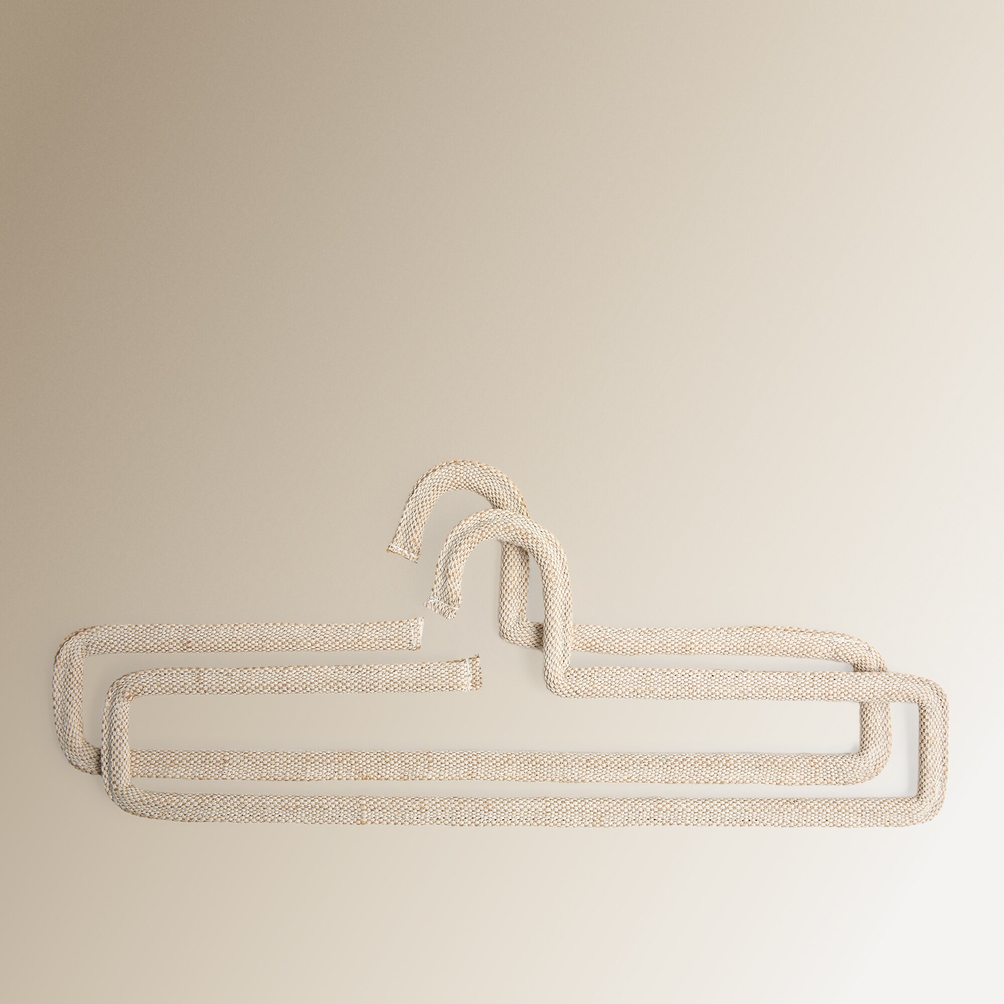 Conjunto de Dois Cabides de Algodão para Calças Natural-1