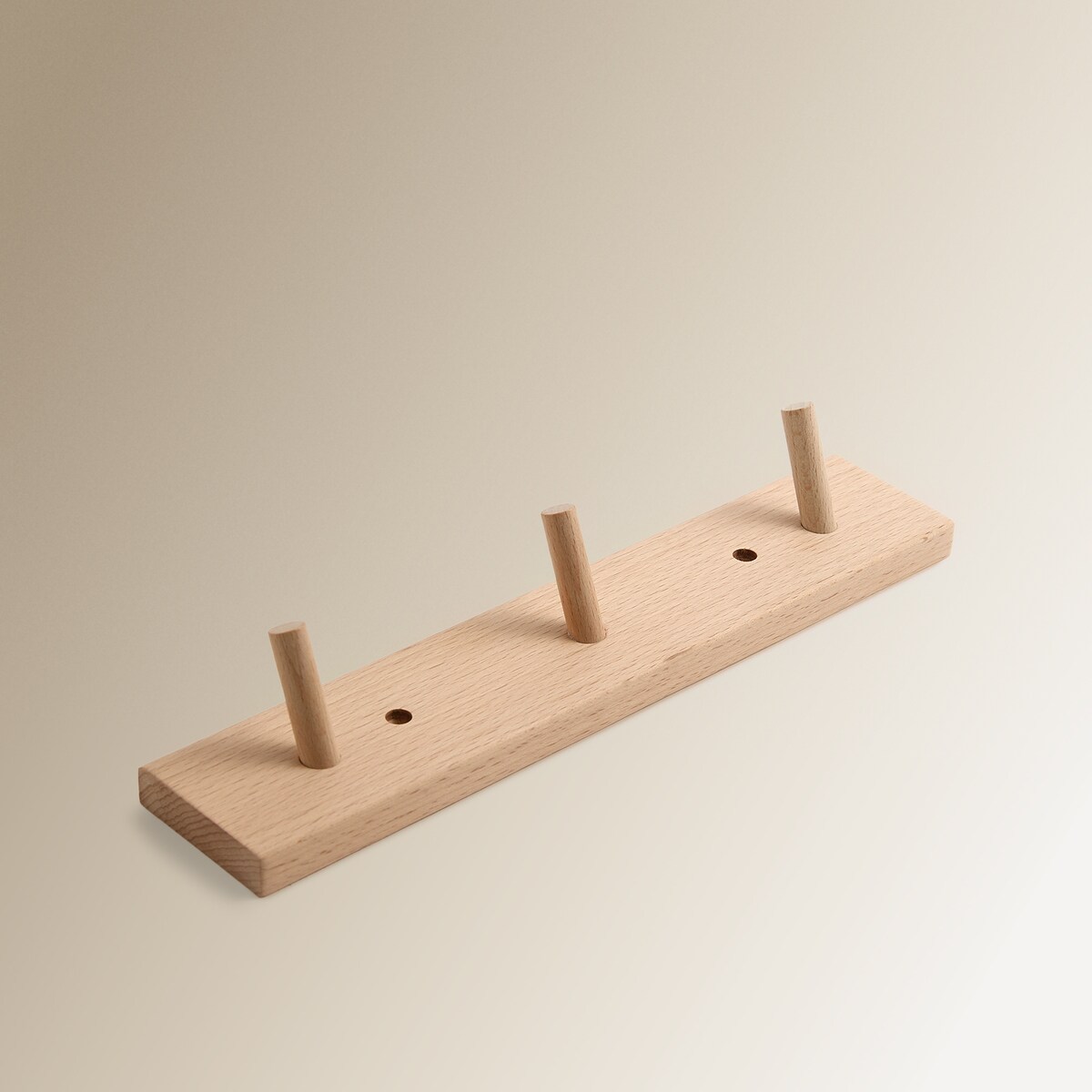 Cabide com 3 Ganchos de Madeira de Faia Natural-2