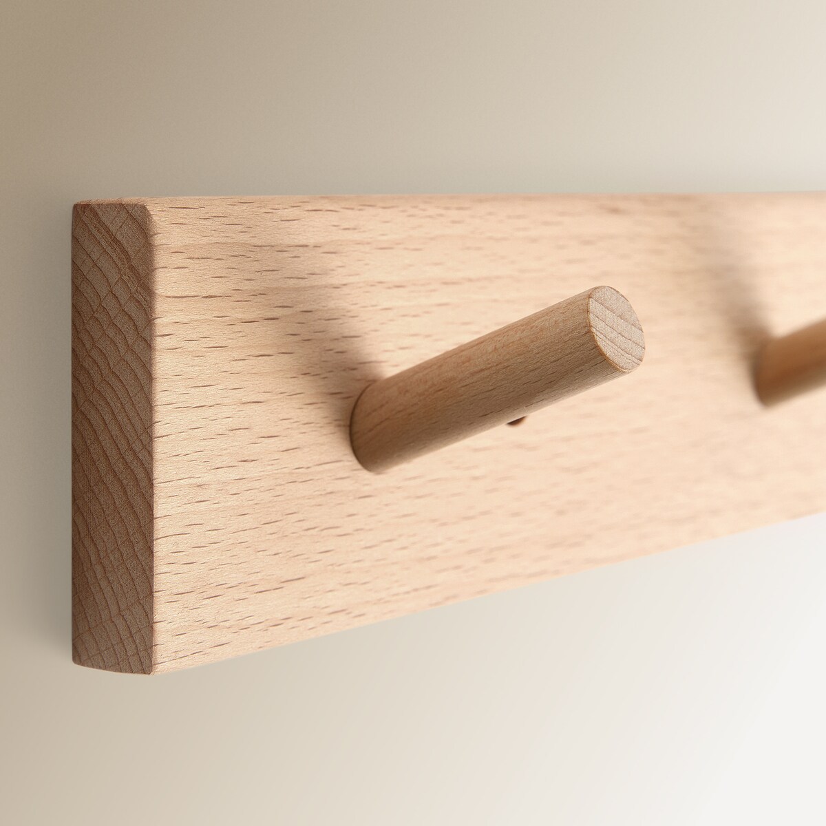 Cabide com 3 Ganchos de Madeira de Faia Natural-3