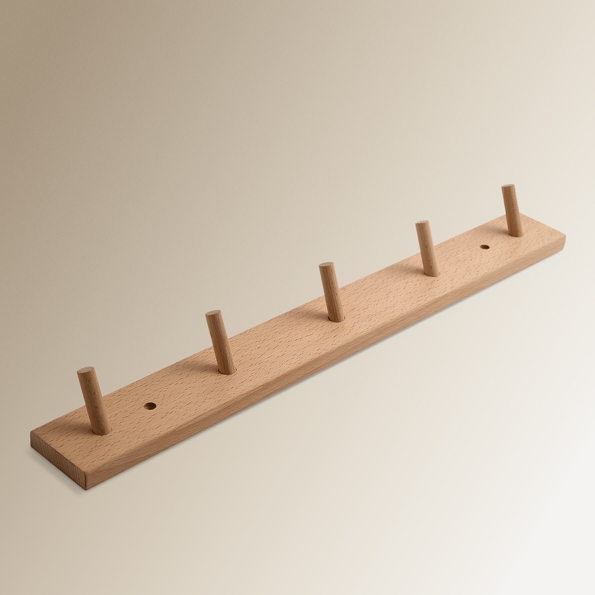 Cabide com 5 Ganchos de Madeira de Faia Natural-2