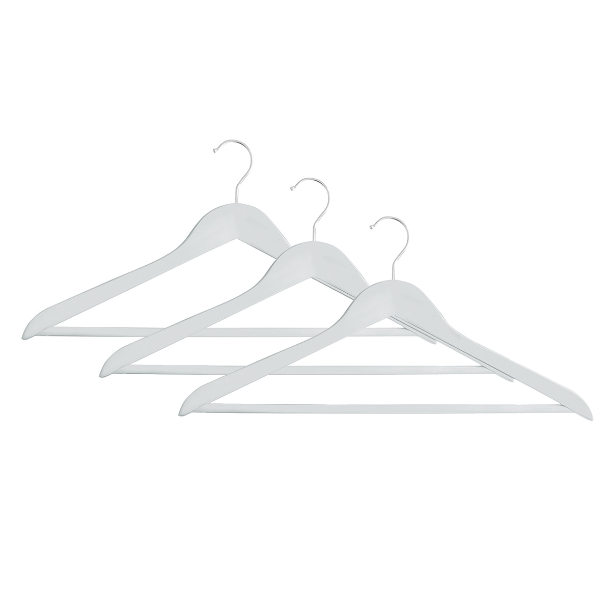 Set 3 perchas de madera Stock Mondex Blanco-1