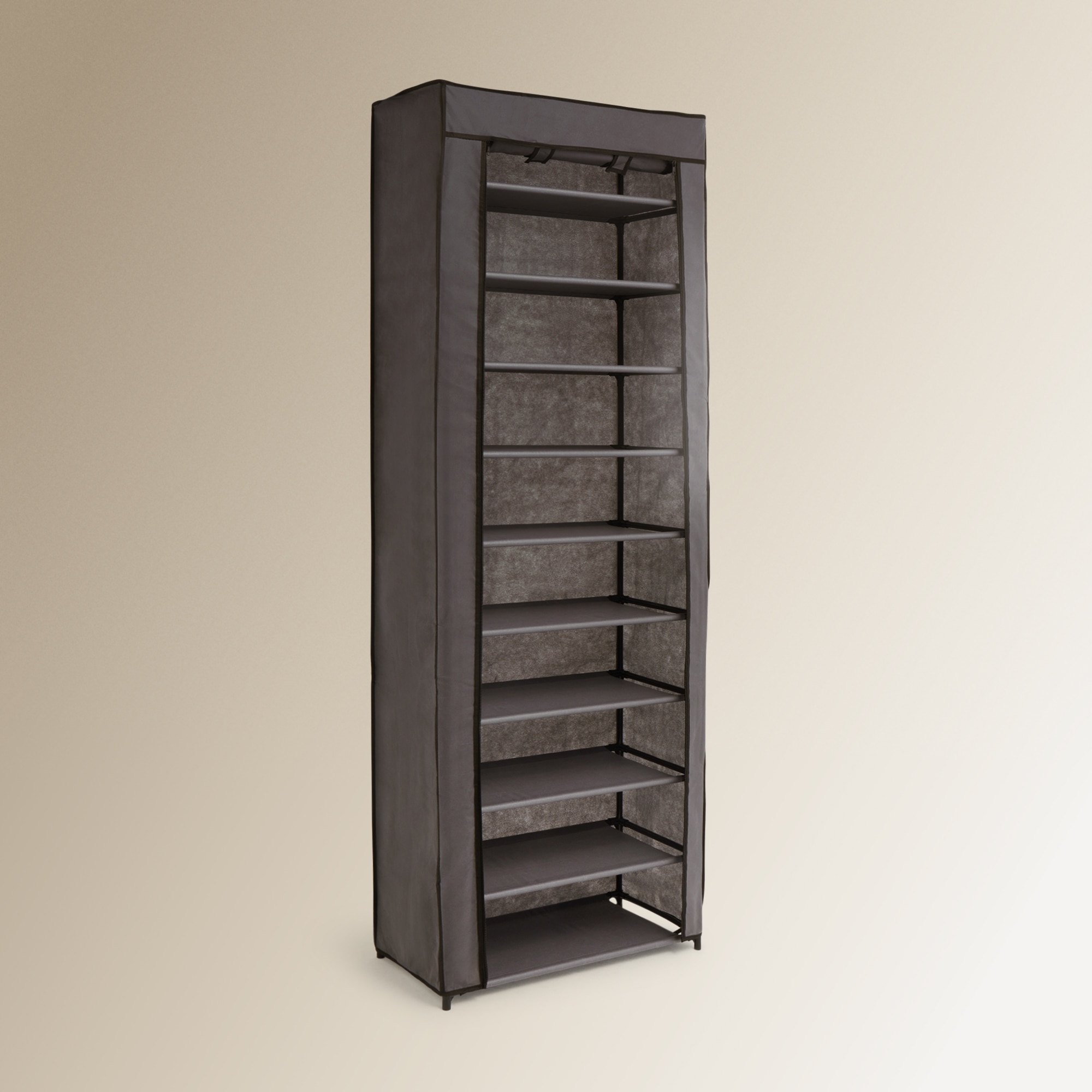 Armário de sapatos 10 prateleiras Cinzento-escuro-3