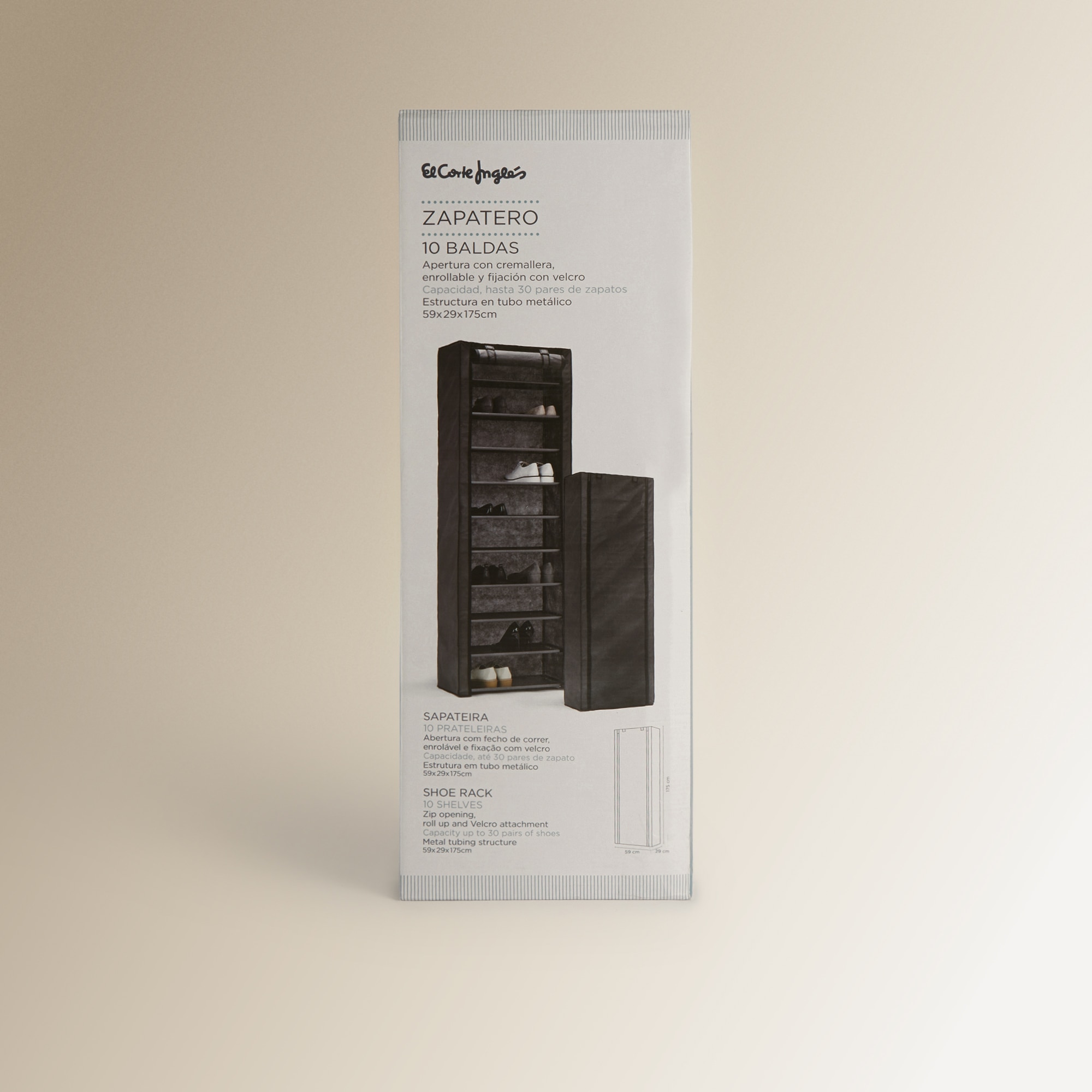 Armário de sapatos 10 prateleiras Cinzento-escuro-8