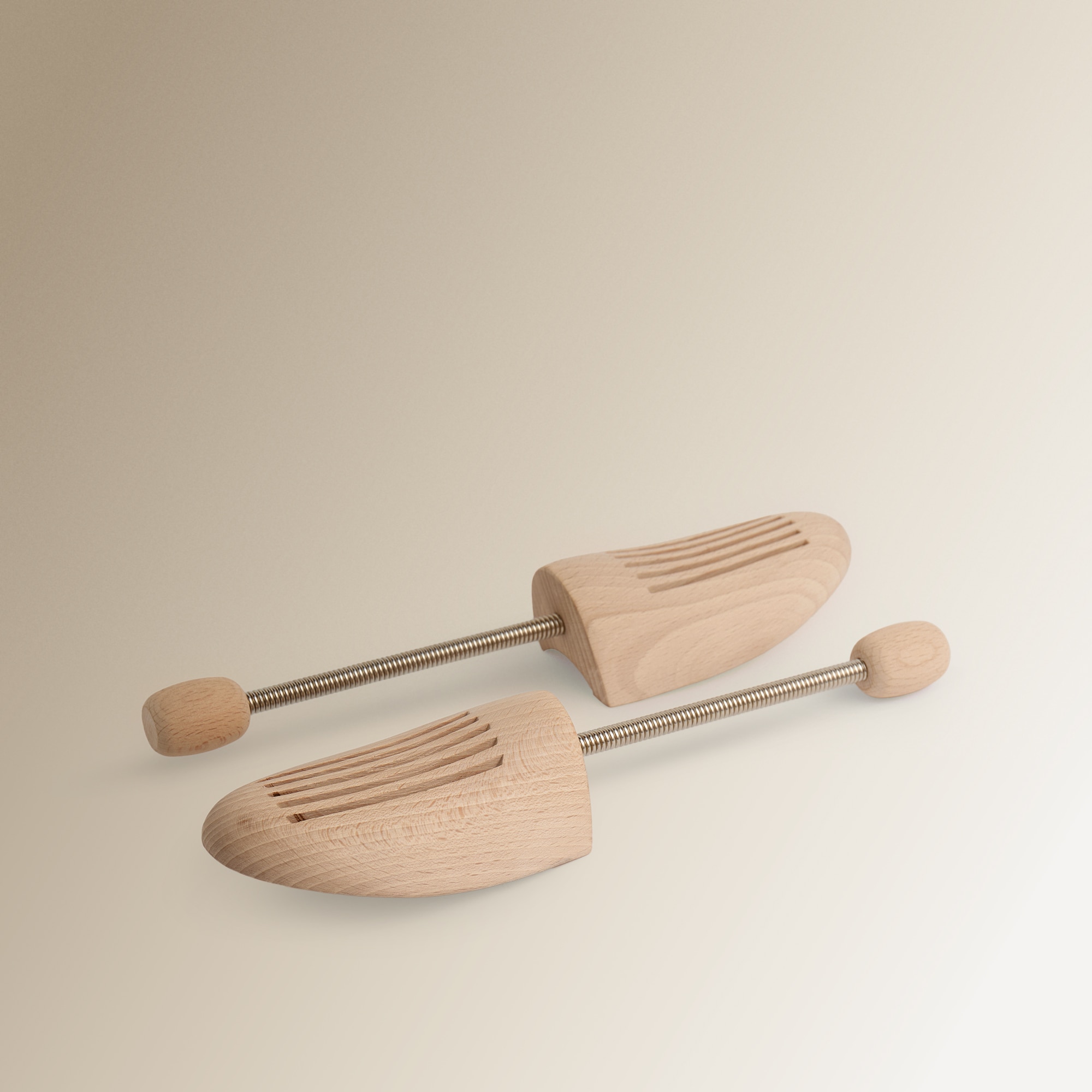 Conjunto de 2 Formas de Madeira de Faia Toucador Natural-2