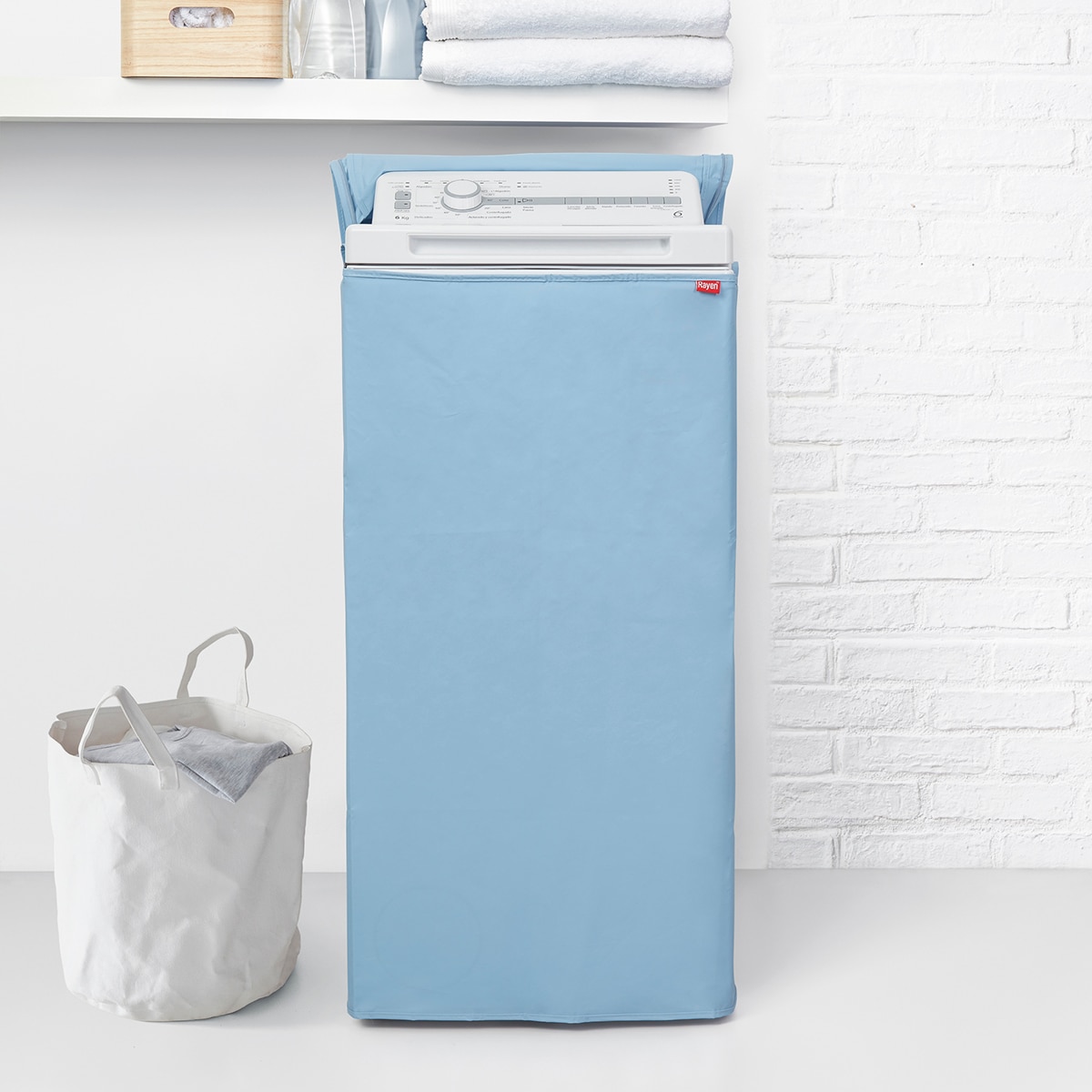 Capa de máquina de lavar roupa de carga superior Azul-3