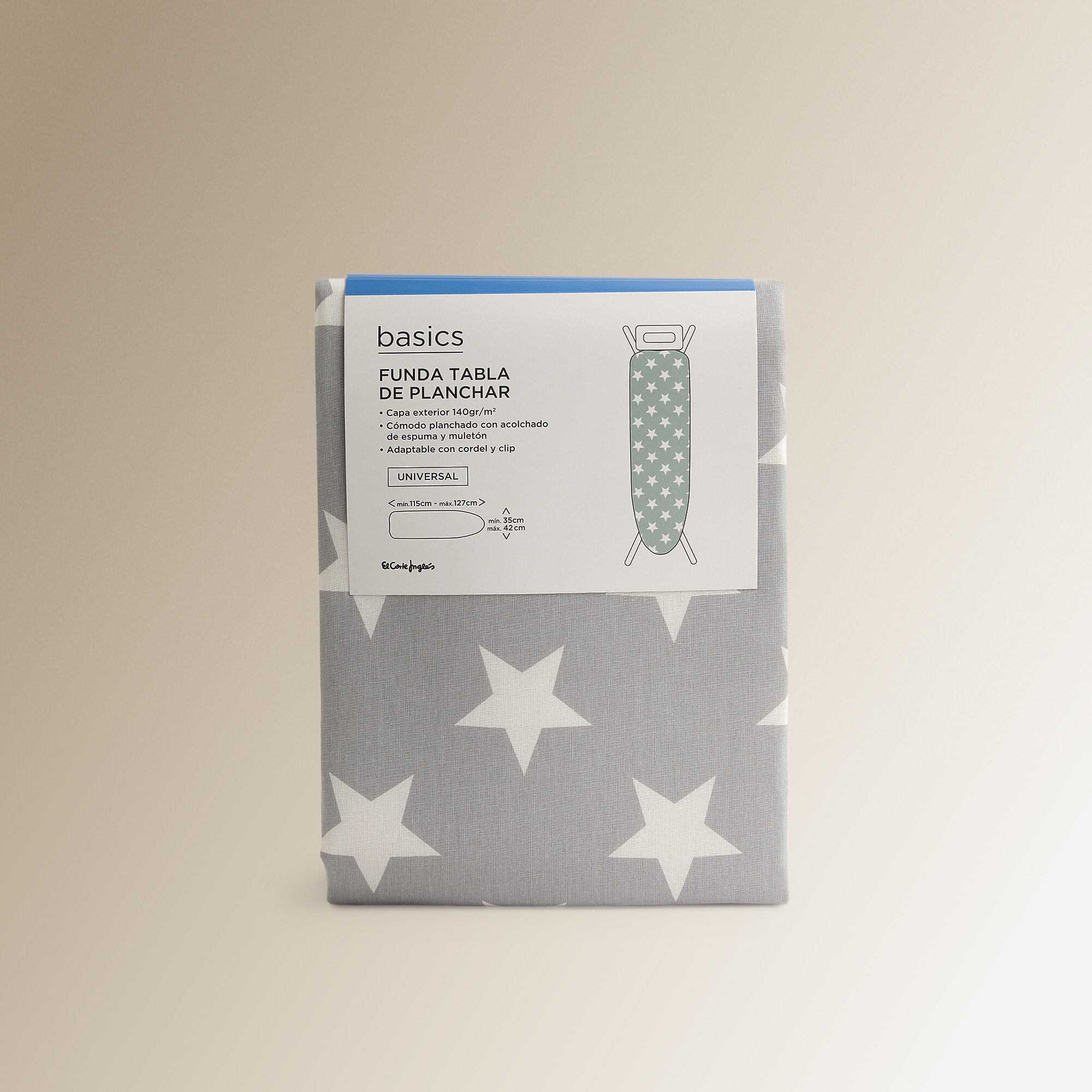 Funda para tabla de planchar Estrellas Top Universal Basics El Corte Inglés Gris-3