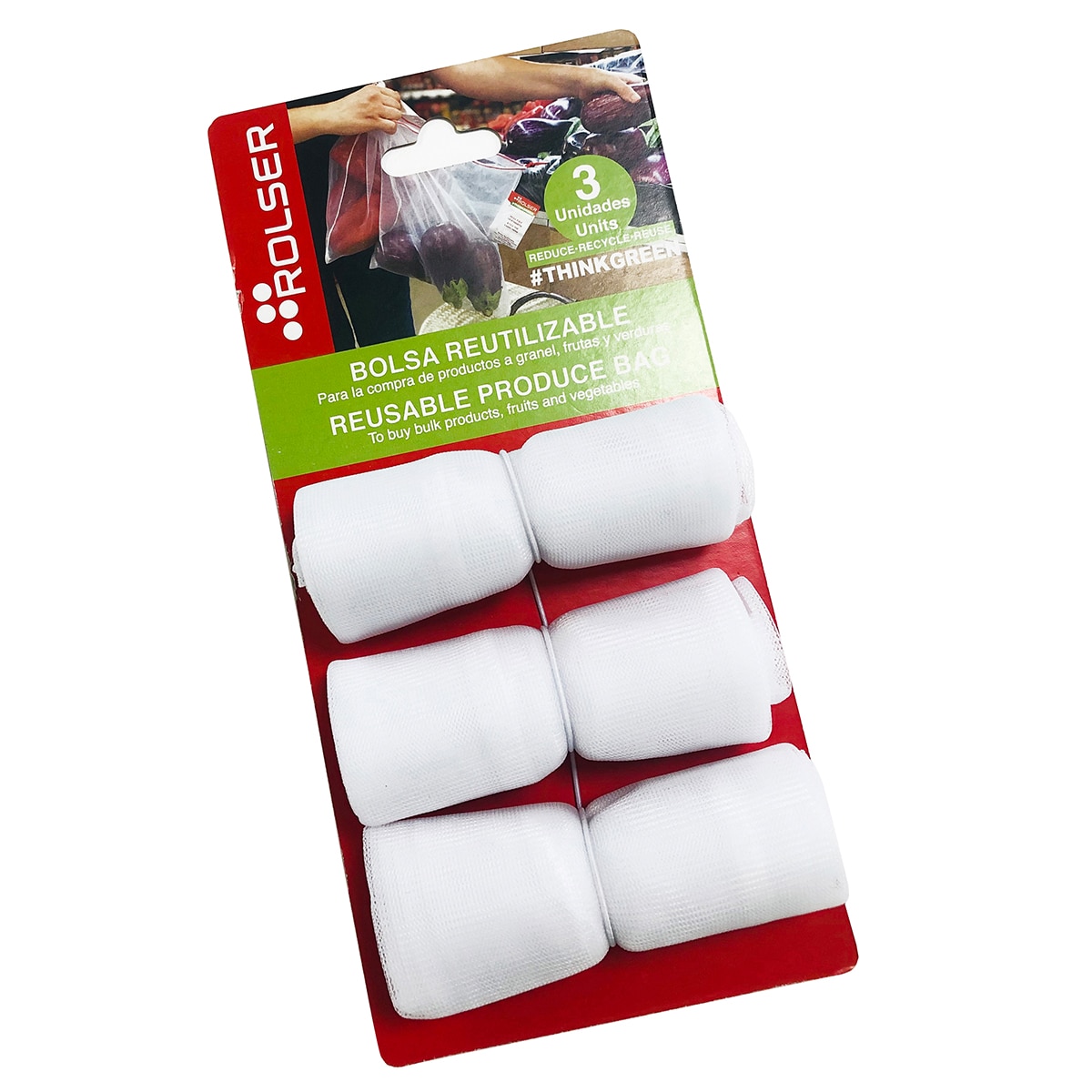 Conjunto de 3 bolsas reutilizáveis para fruta e verduras Branco-4