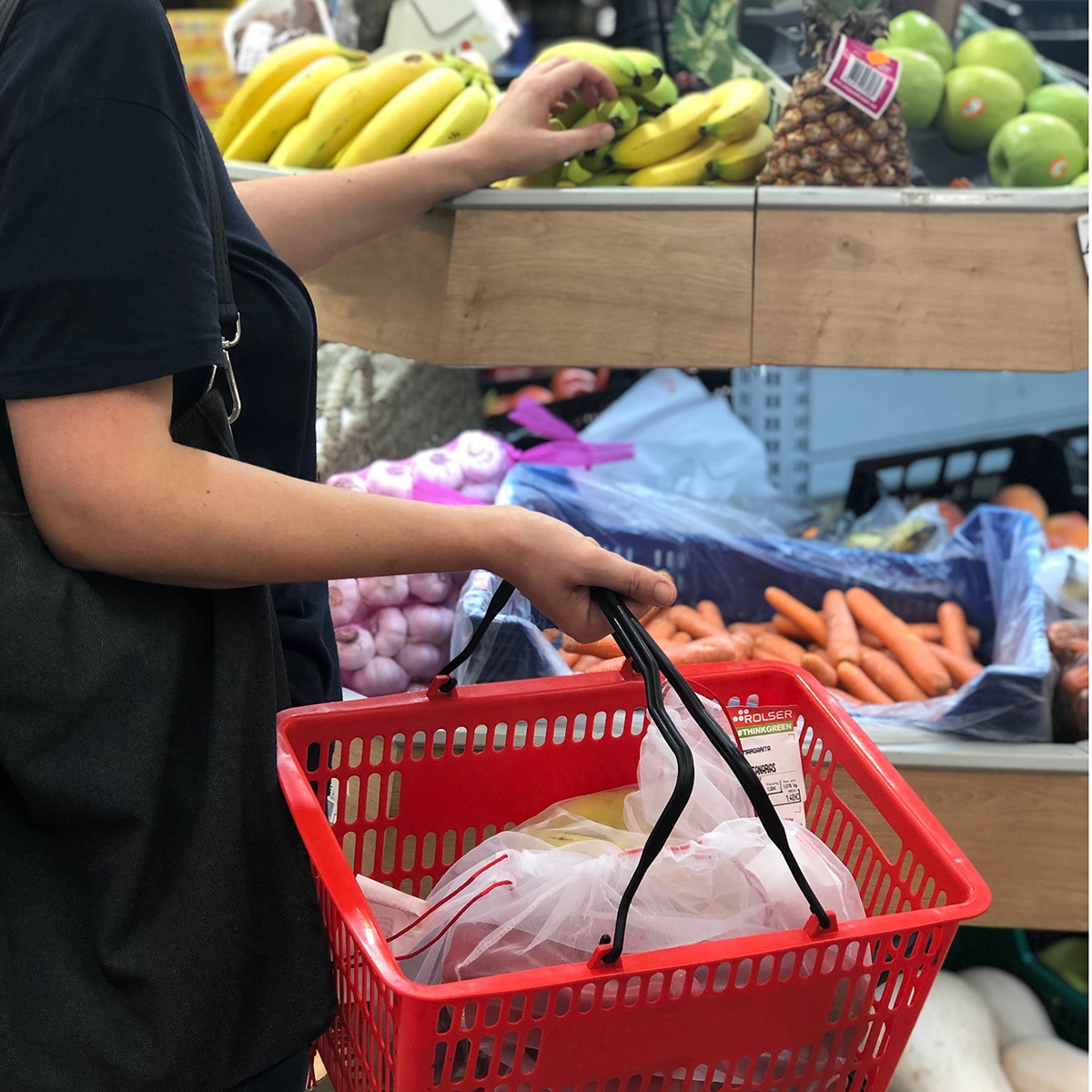 Conjunto de 3 bolsas reutilizáveis para fruta e verduras Branco-9
