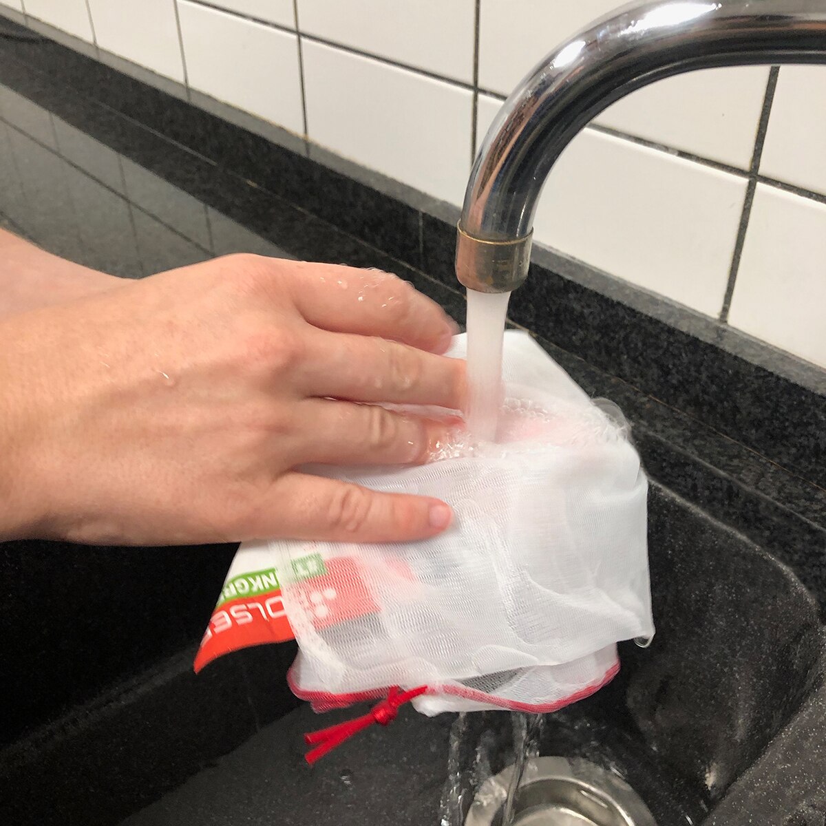 Conjunto de 3 bolsas reutilizáveis para fruta e verduras Branco-10