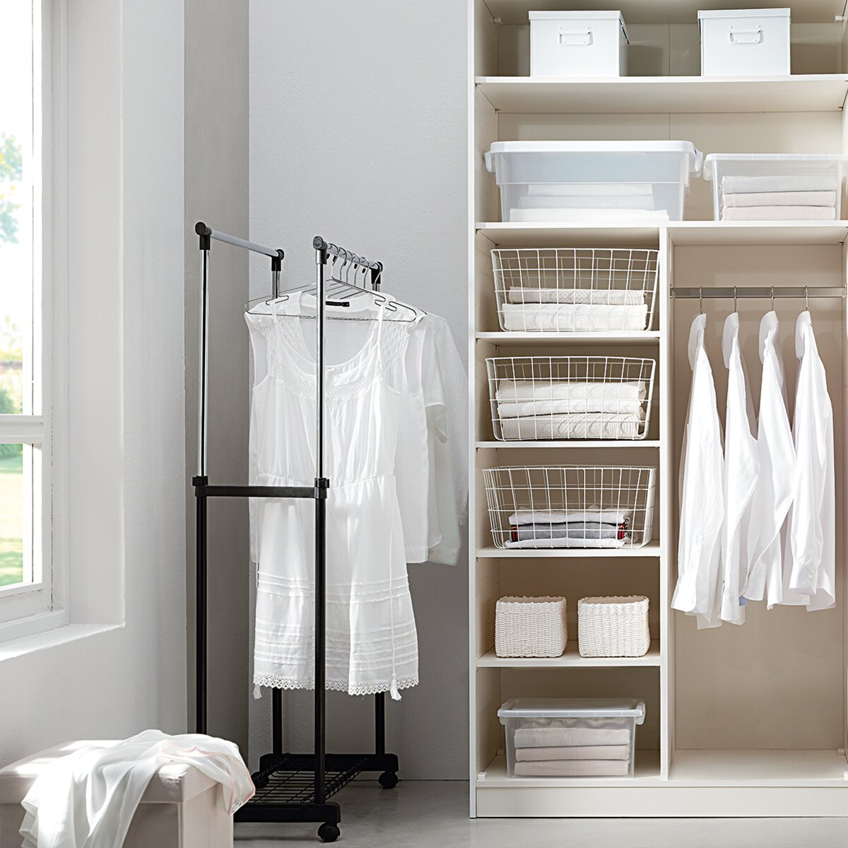 Cabide-Varão Duplo El Corte Inglés Preto Metálico-2