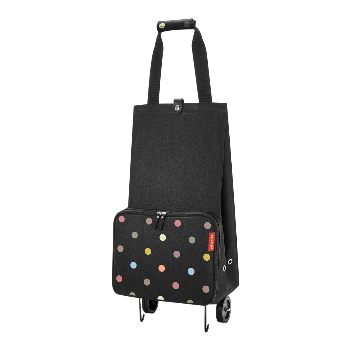 Saco de compras com rodas desdobrável Dots Preto-1
