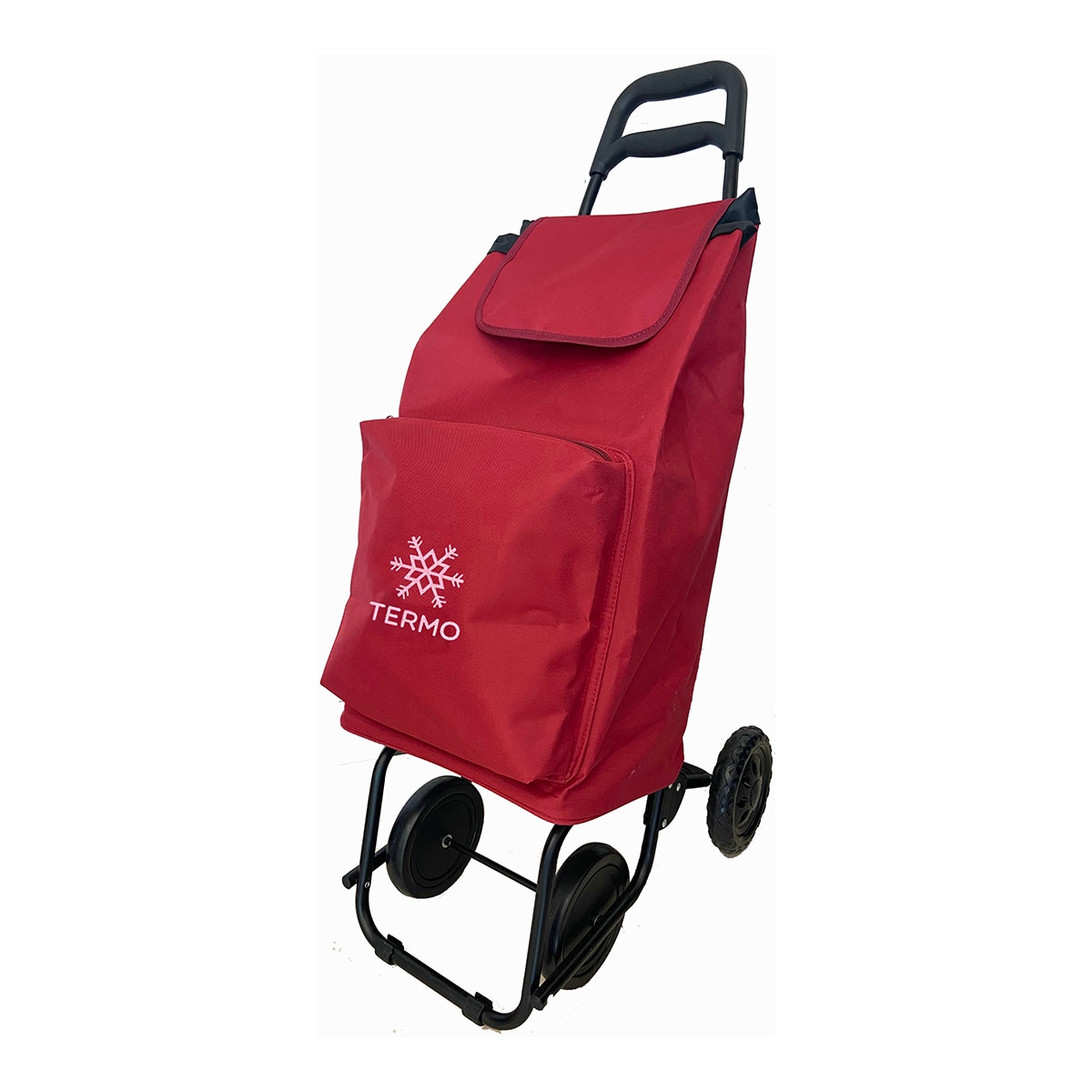 Carro de la compra 4 ruedas con bolsa Termo Basics El Corte Inglés Granate-2