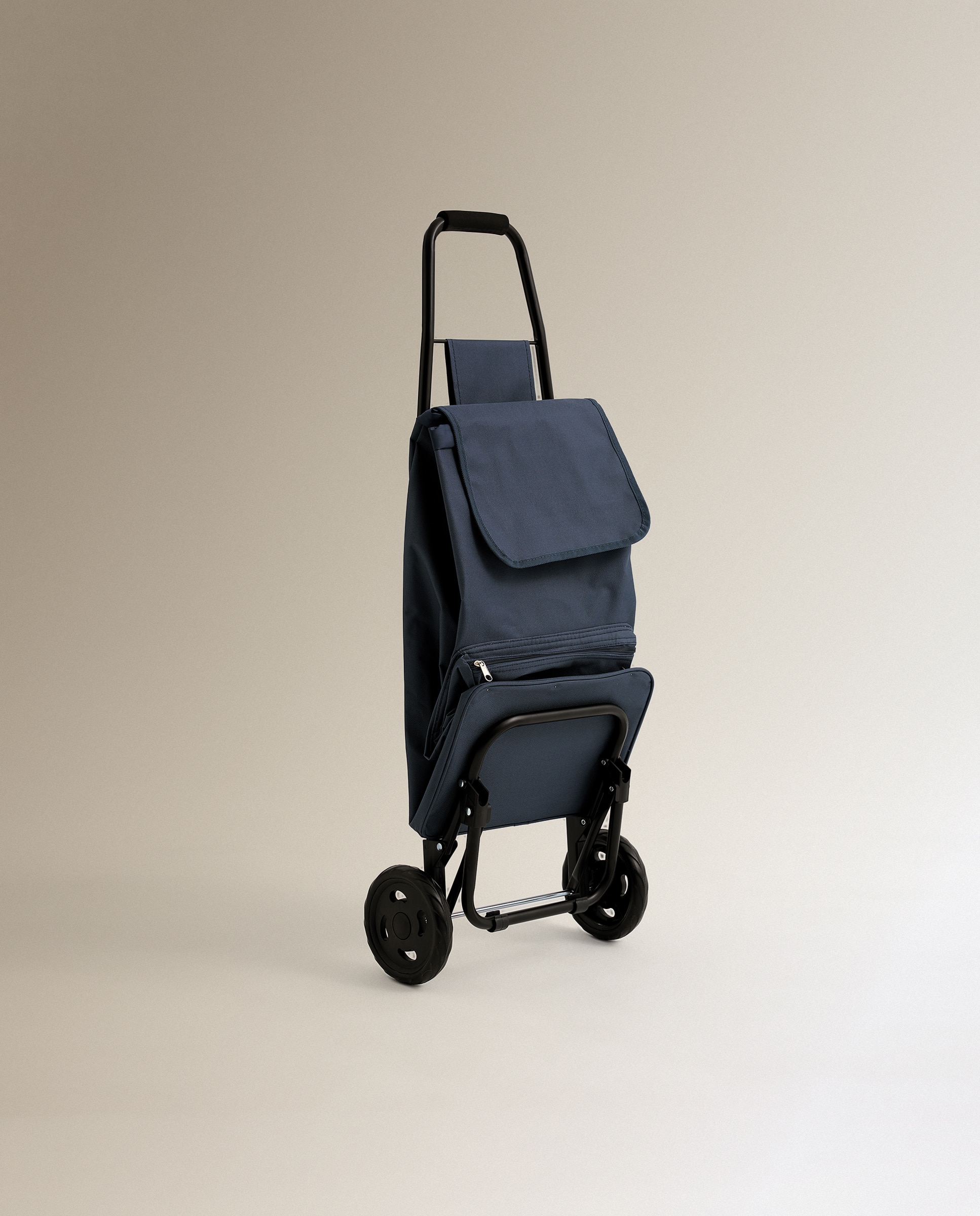 Carro de Compras de 2 Rodas com Bolsa Térmica Azul-4