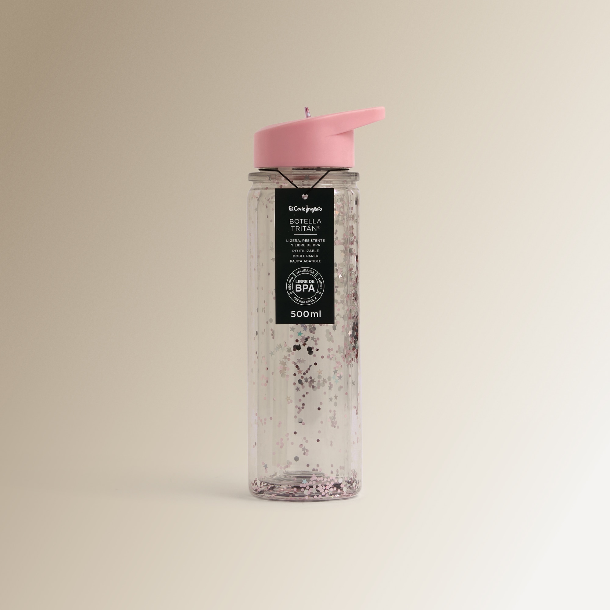 Garrafa de água Glitter Rosa-5
