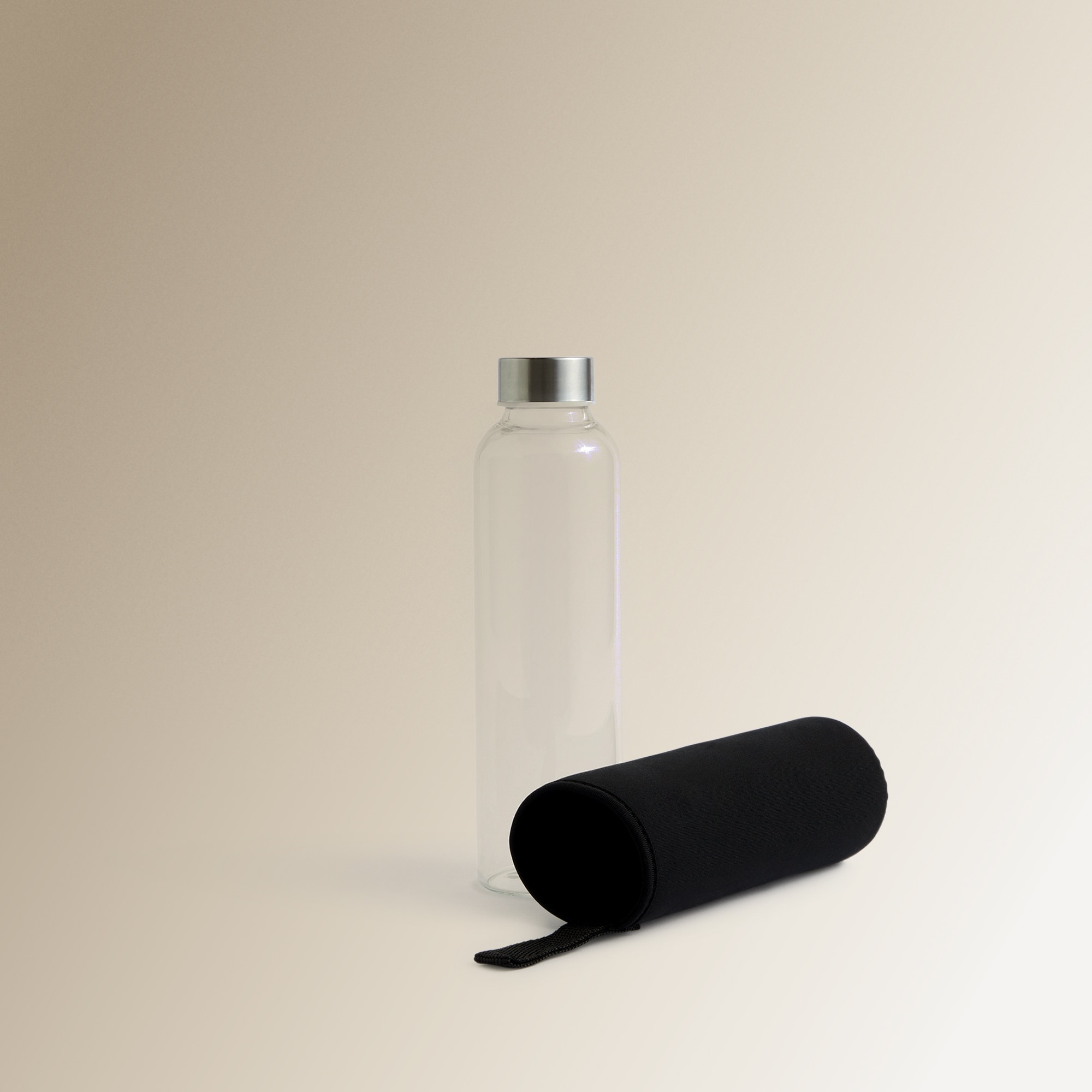 Botella de agua con funda de neopreno El Corte Inglés Negro-3