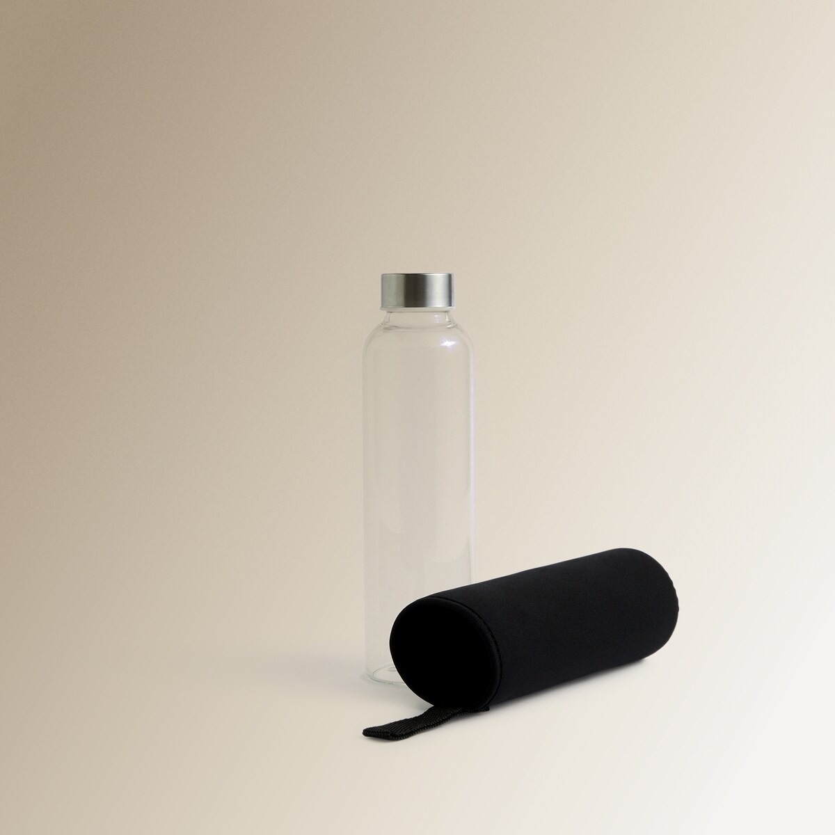 Botella de agua con funda de neopreno El Corte Inglés Negro-3