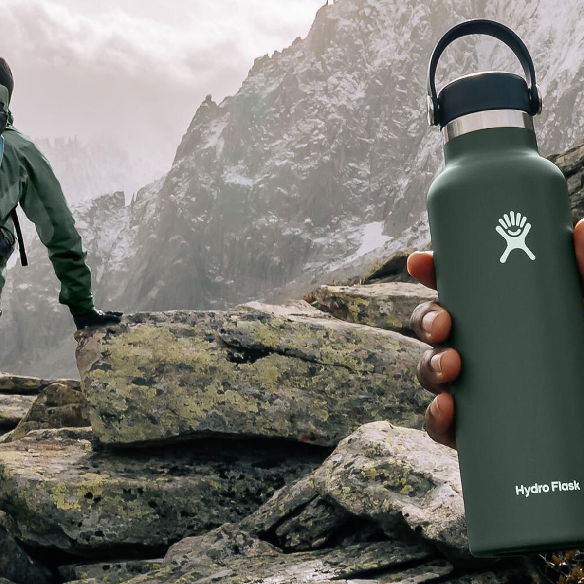 Botella de agua portátil de acero inoxidable Hydro flask - Gris 620 ml Gris-2