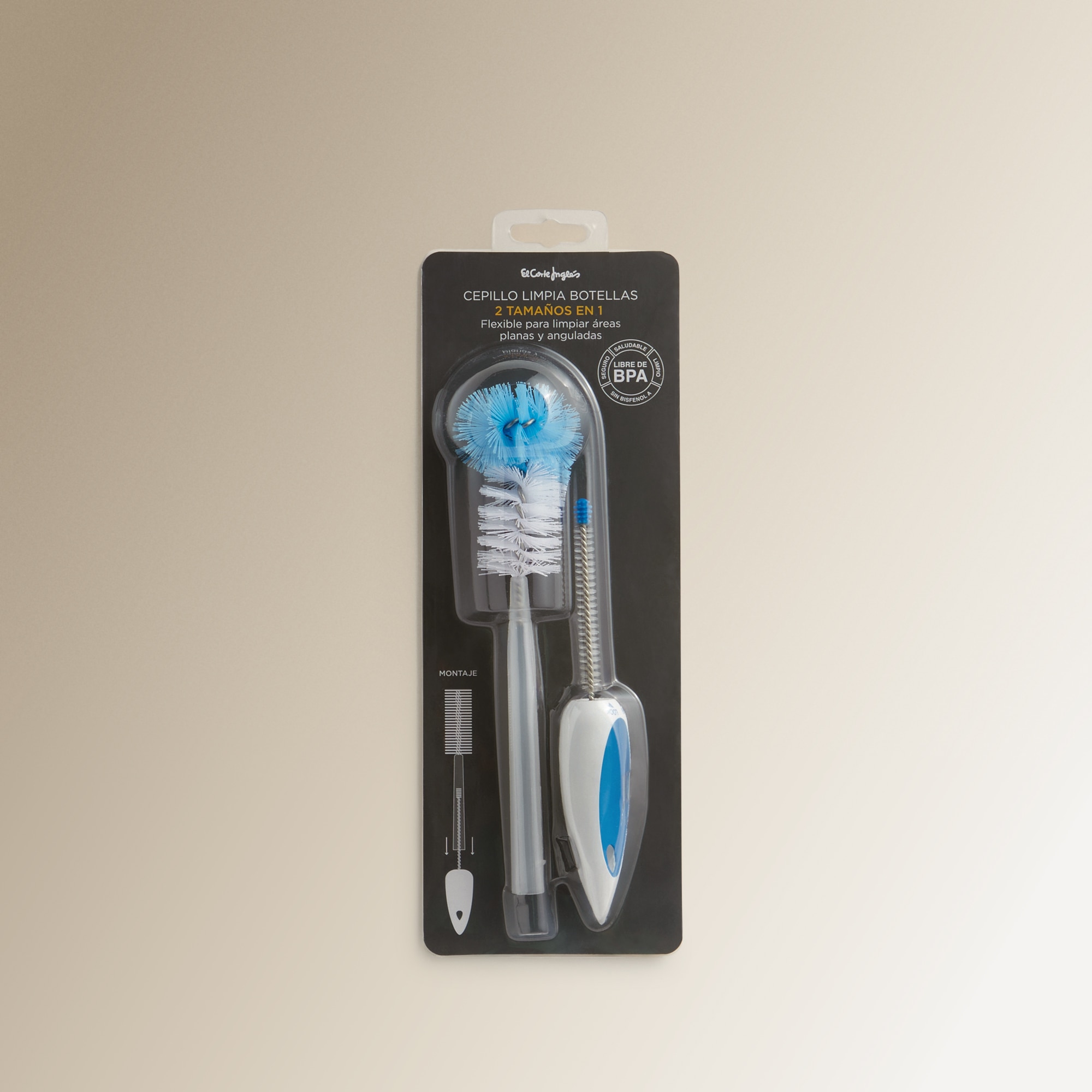 Cepillo para limpiar botellas El Corte Inglés Azul-5