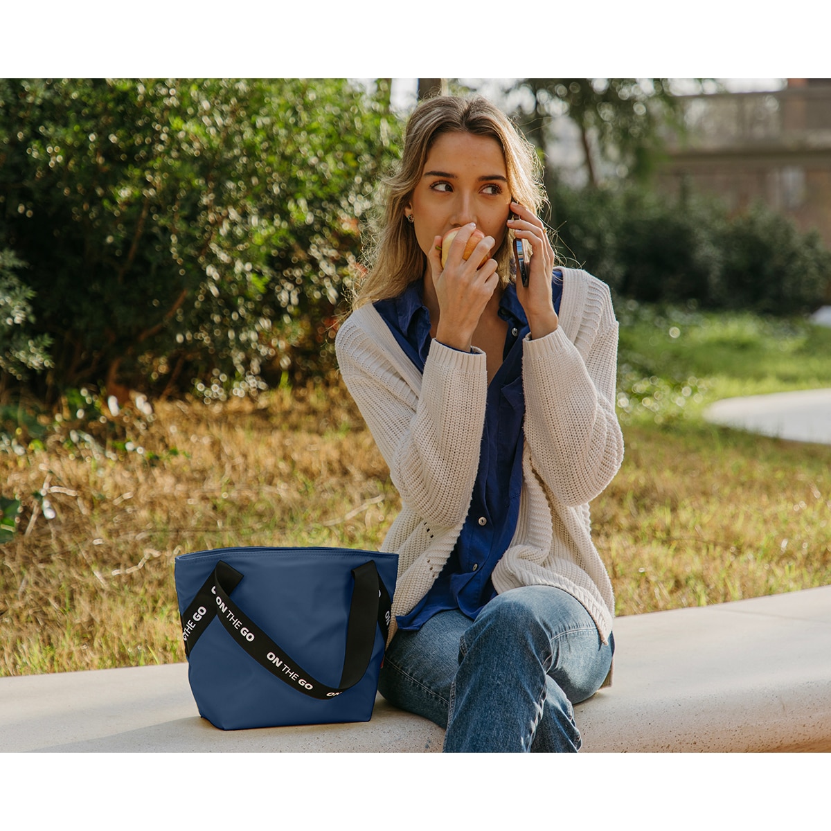 Bolsa porta alimentos Tote On The Go Me Iris Barcelona - Azul Azul-5
