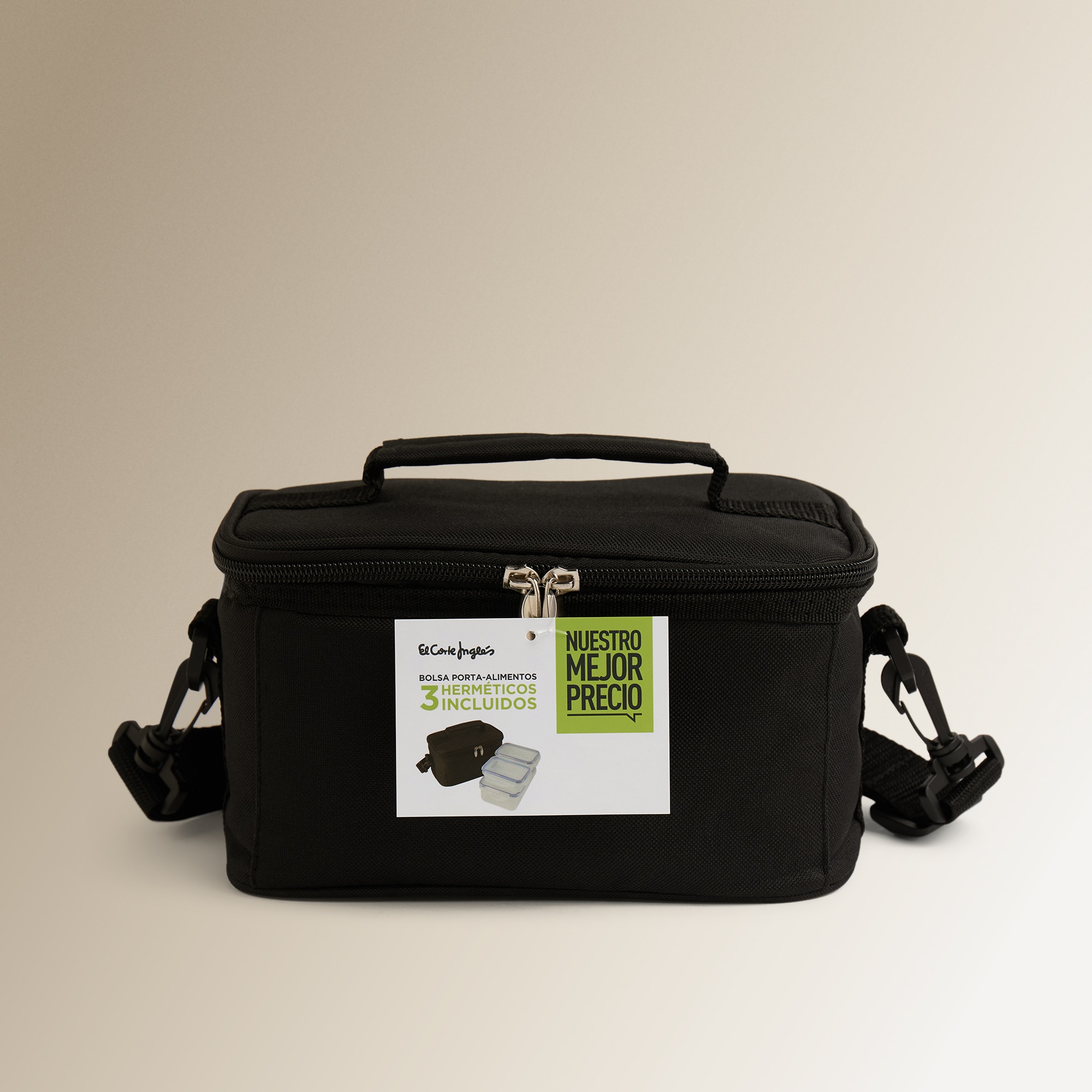 Bolsa porta alimentos con 3 herméticos Nuestro Mejor Precio - El Corte Inglés Negro-4