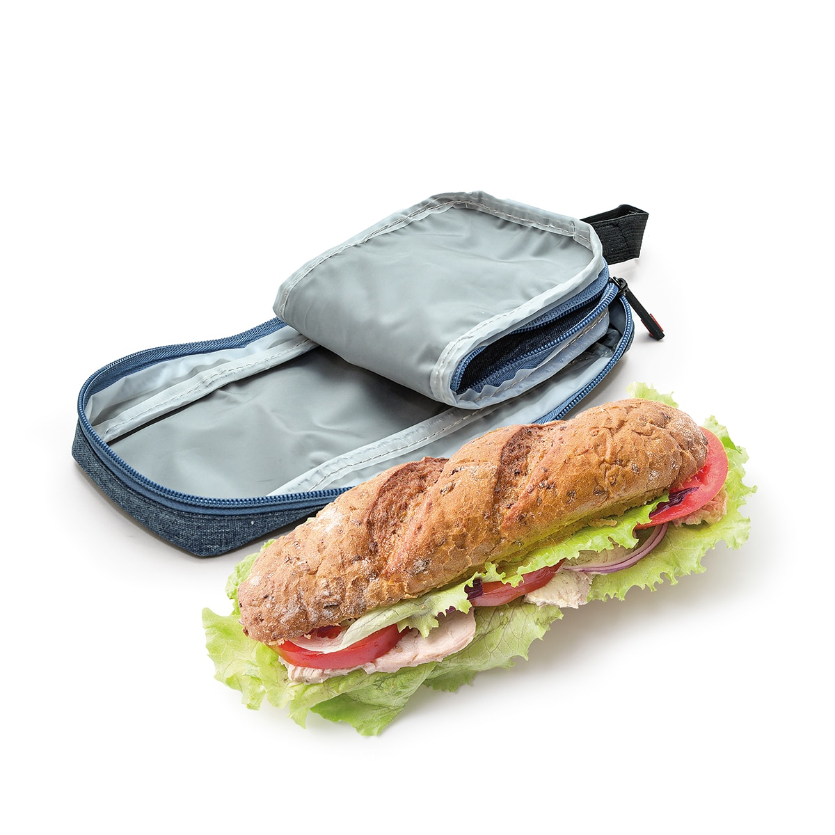 Saco para Sanduíches Zipper & Roll Iris Azul-3