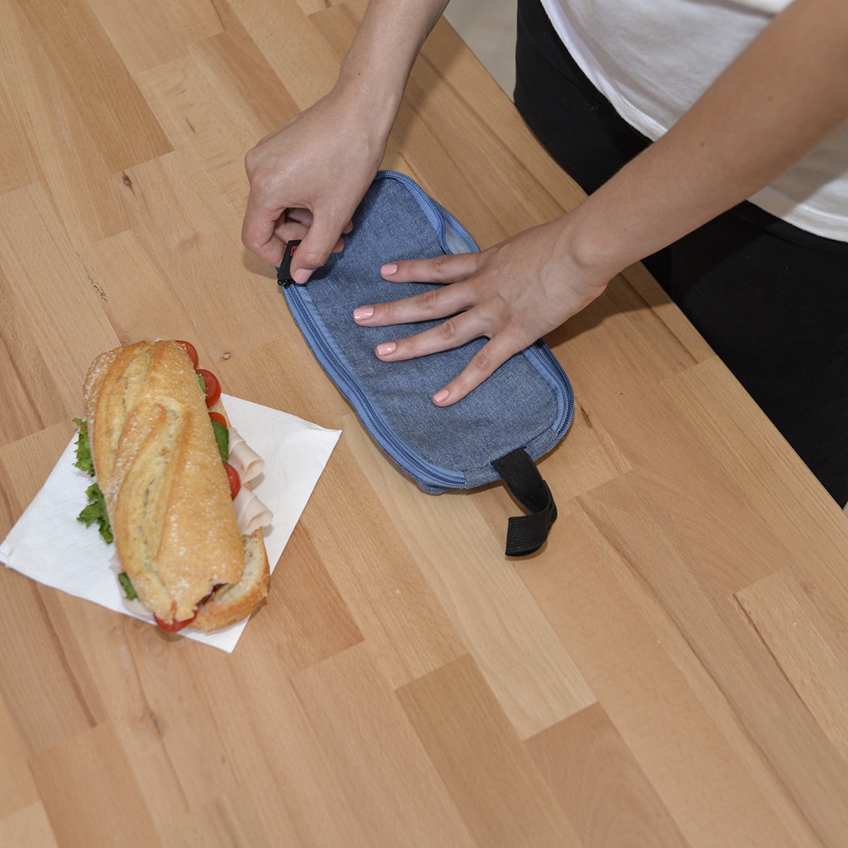 Saco para Sanduíches Zipper & Roll Iris Azul-8