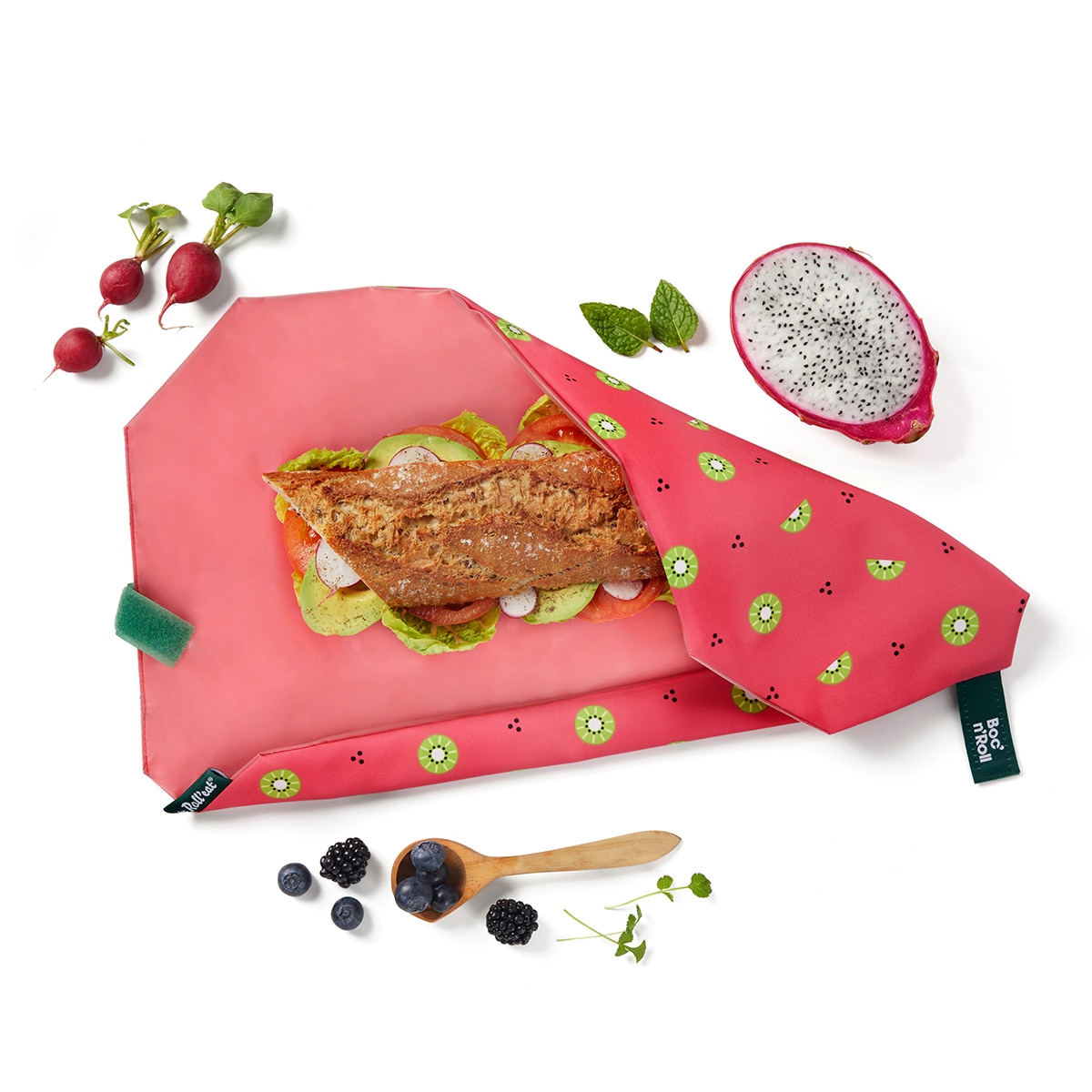 Porta alimentos Boc'N'Roll Fruits Kiwi Roll 'Eat Rojo-2